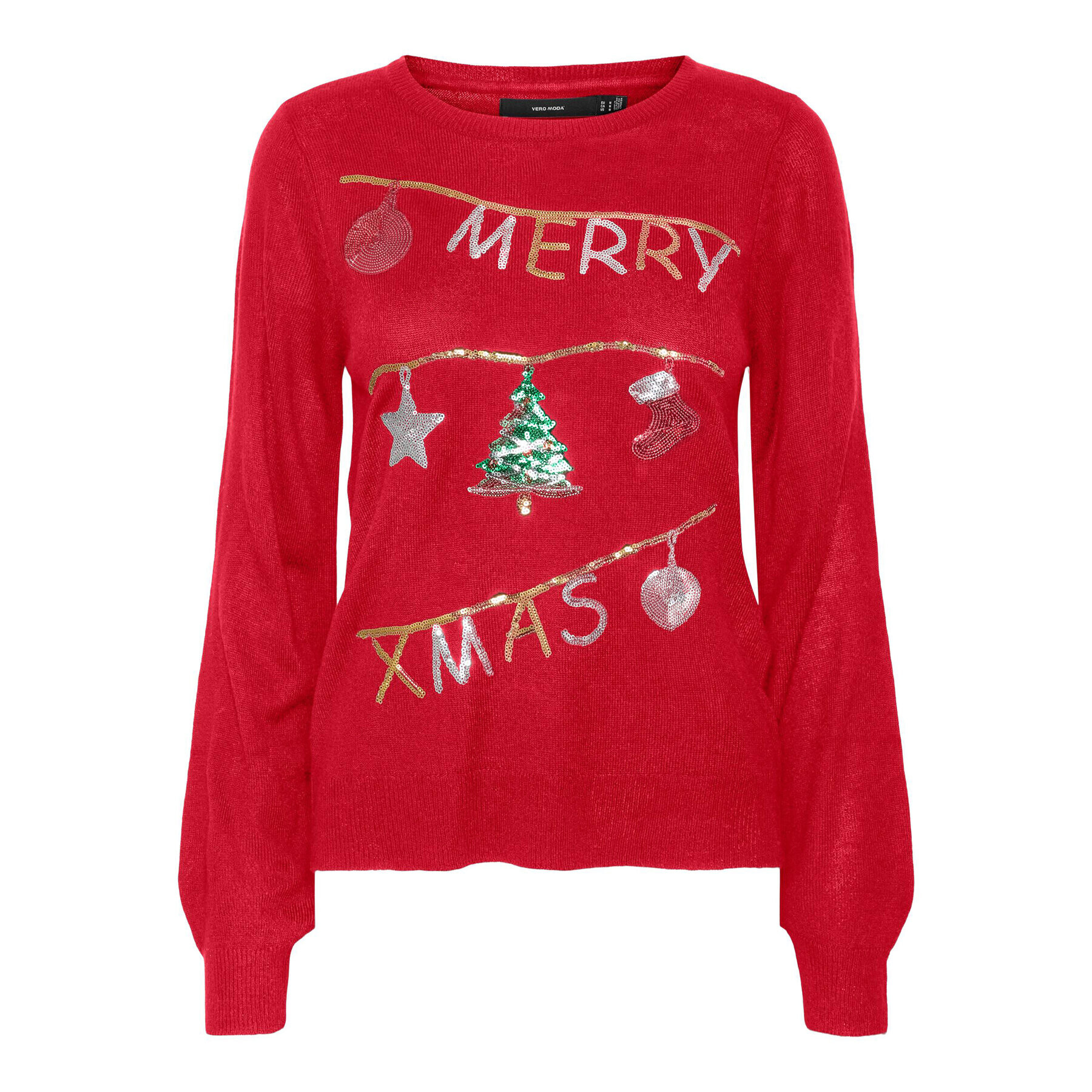 Vero Moda Пуловер Merryxmas 10272463 Червен Regular Fit - Pepit.bg