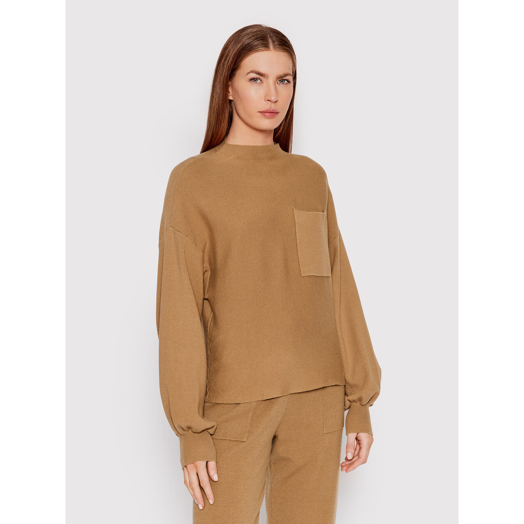 Vero Moda Пуловер Nancy 10260585 Кафяв Regular Fit - Pepit.bg