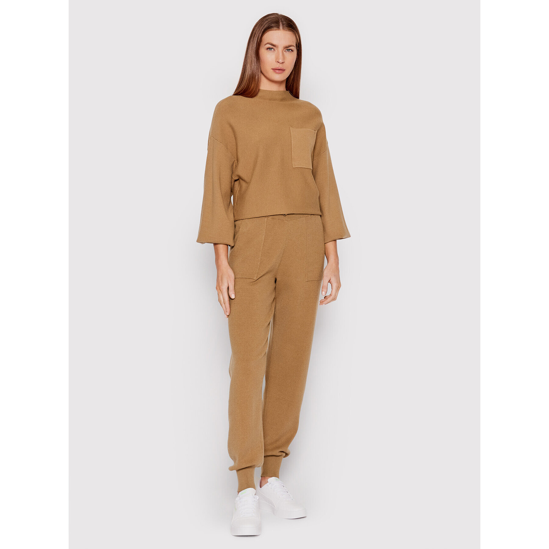 Vero Moda Пуловер Nancy 10260585 Кафяв Regular Fit - Pepit.bg