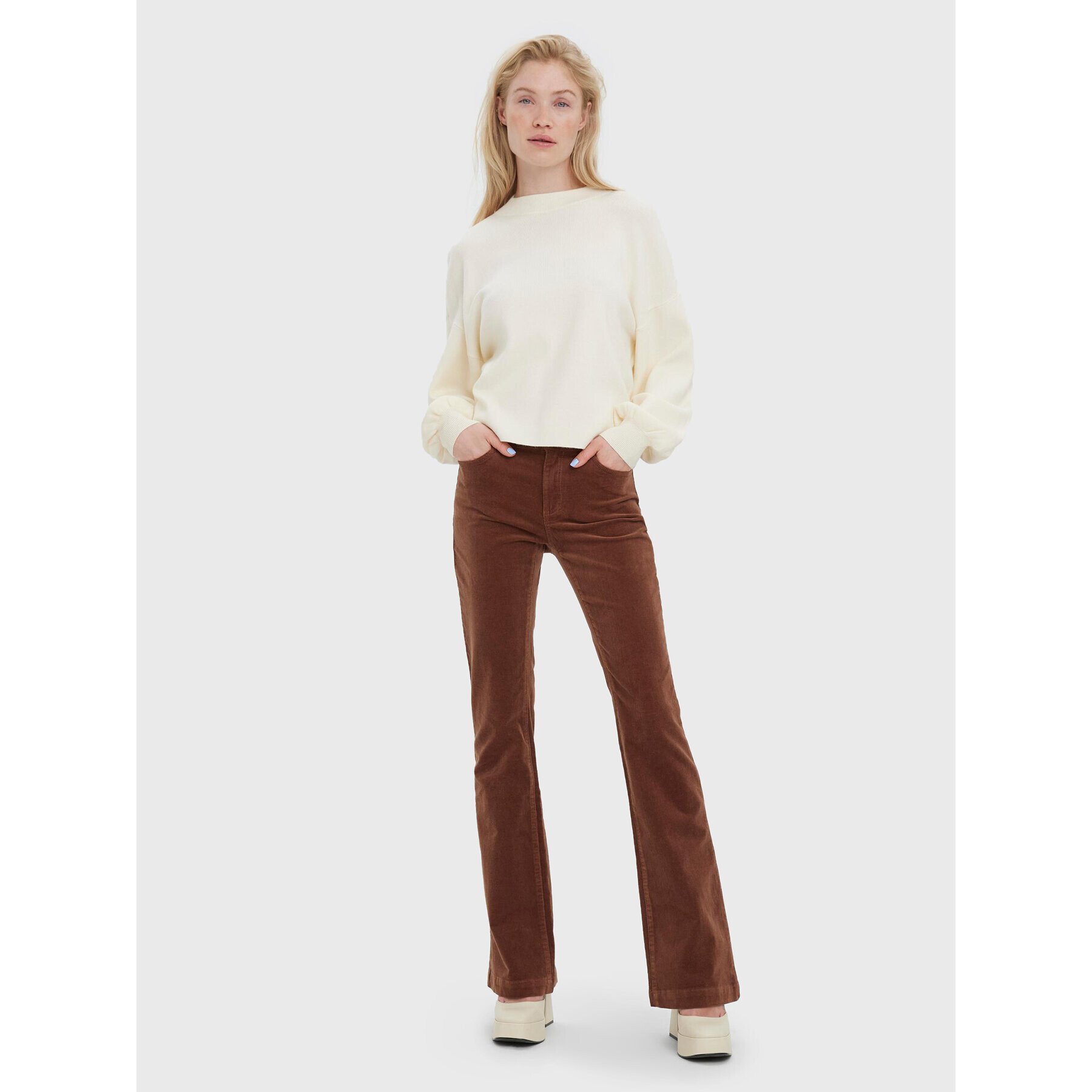 Vero Moda Пуловер Nancy 10268604 Екрю Regular Fit - Pepit.bg