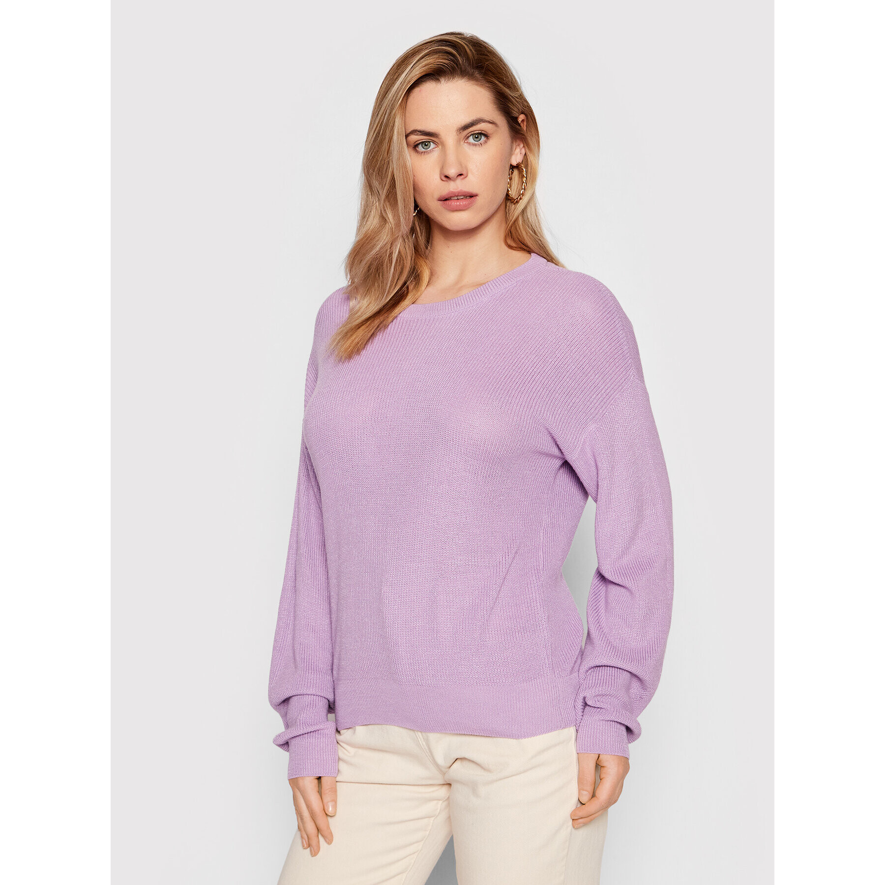 Vero Moda Пуловер New Lex Sun 10260391 Виолетов Relaxed Fit - Pepit.bg