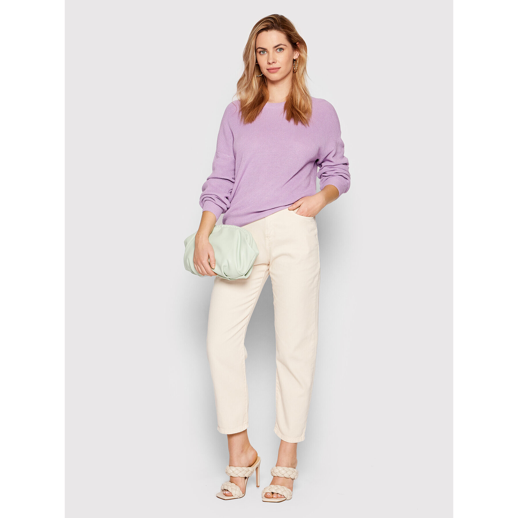 Vero Moda Пуловер New Lex Sun 10260391 Виолетов Relaxed Fit - Pepit.bg