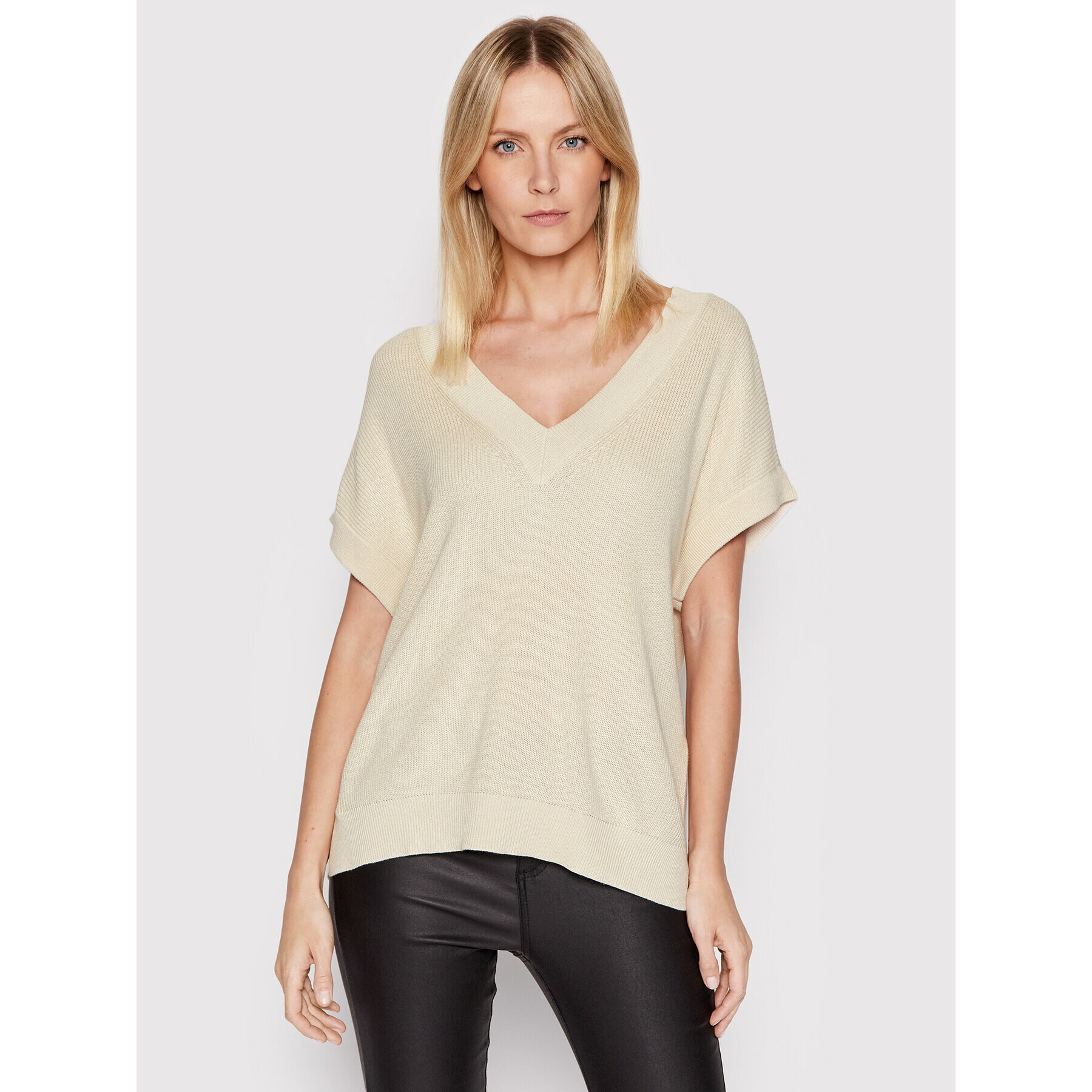 Vero Moda Пуловер New Lex Sun 10261277 Бежов Regular Fit - Pepit.bg