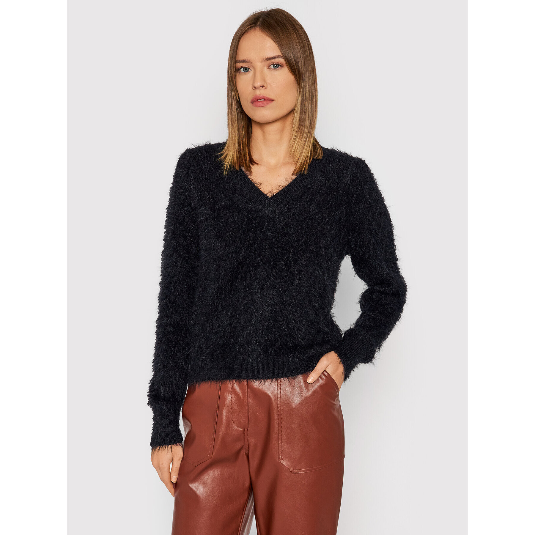 Vero Moda Пуловер Poilu 10248753 Черен Regular Fit - Pepit.bg