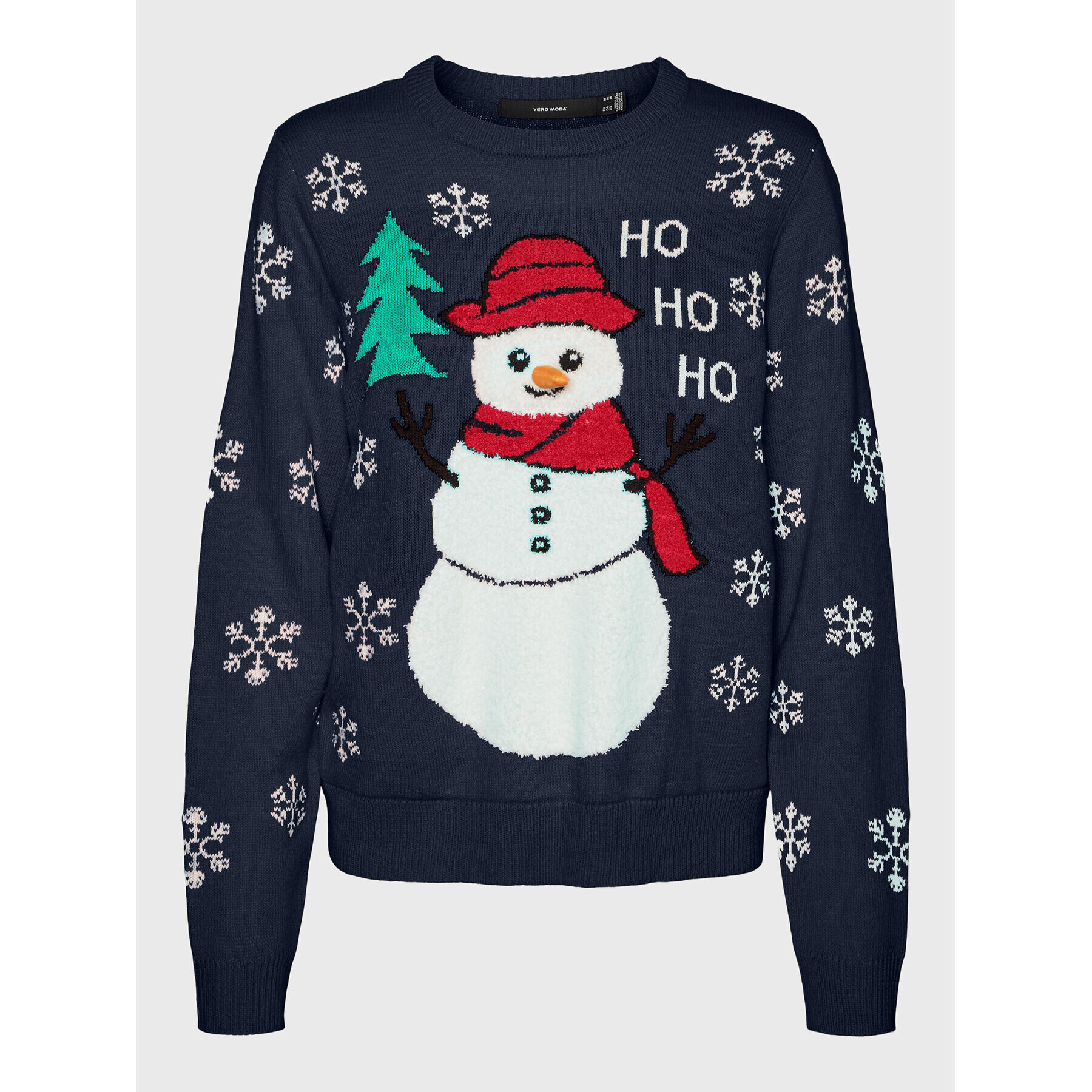 Vero Moda Пуловер Snowman 10272448 Тъмносин Regular Fit - Pepit.bg