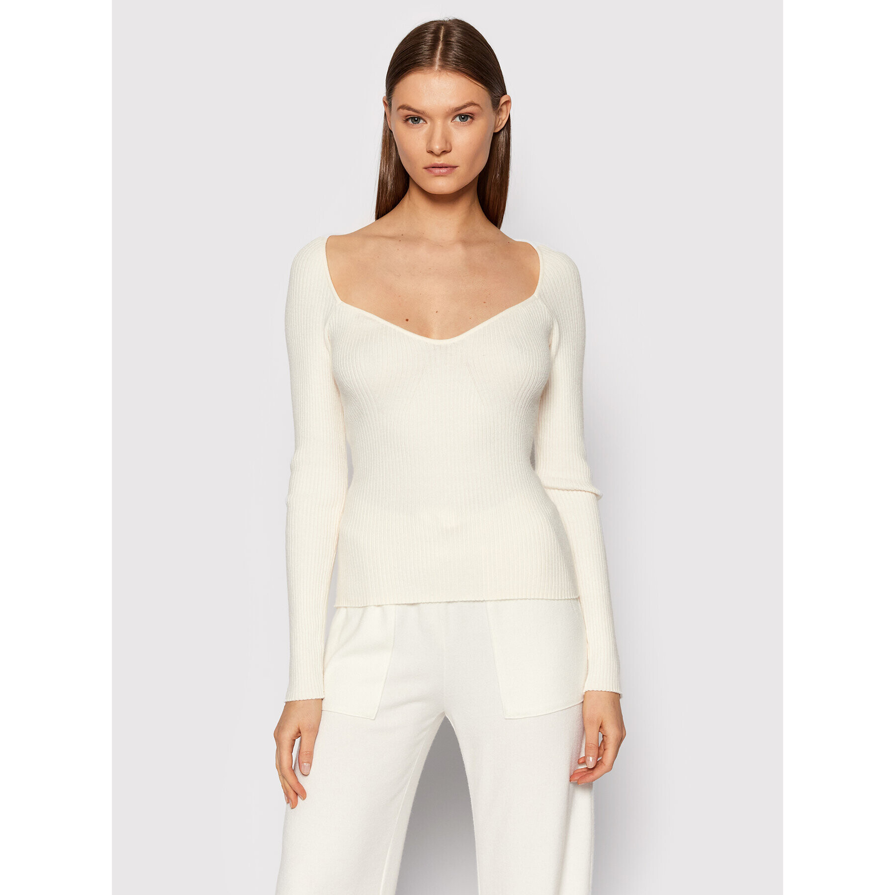 Vero Moda Пуловер Sylvia 10257349 Бежов Slim Fit - Pepit.bg