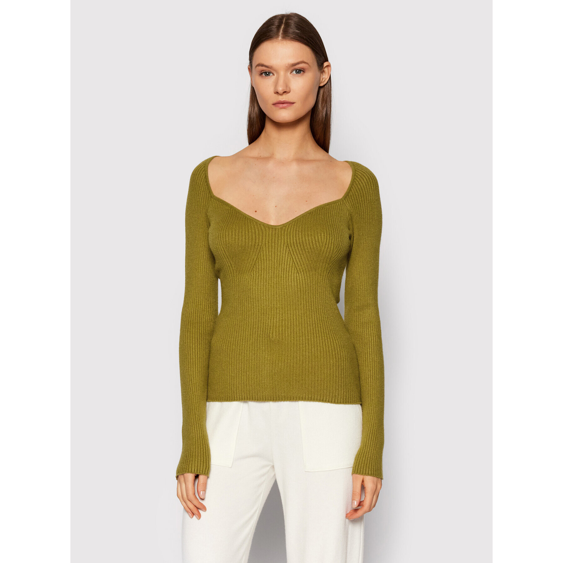 Vero Moda Пуловер Sylvia 10257349 Зелен Slim Fit - Pepit.bg