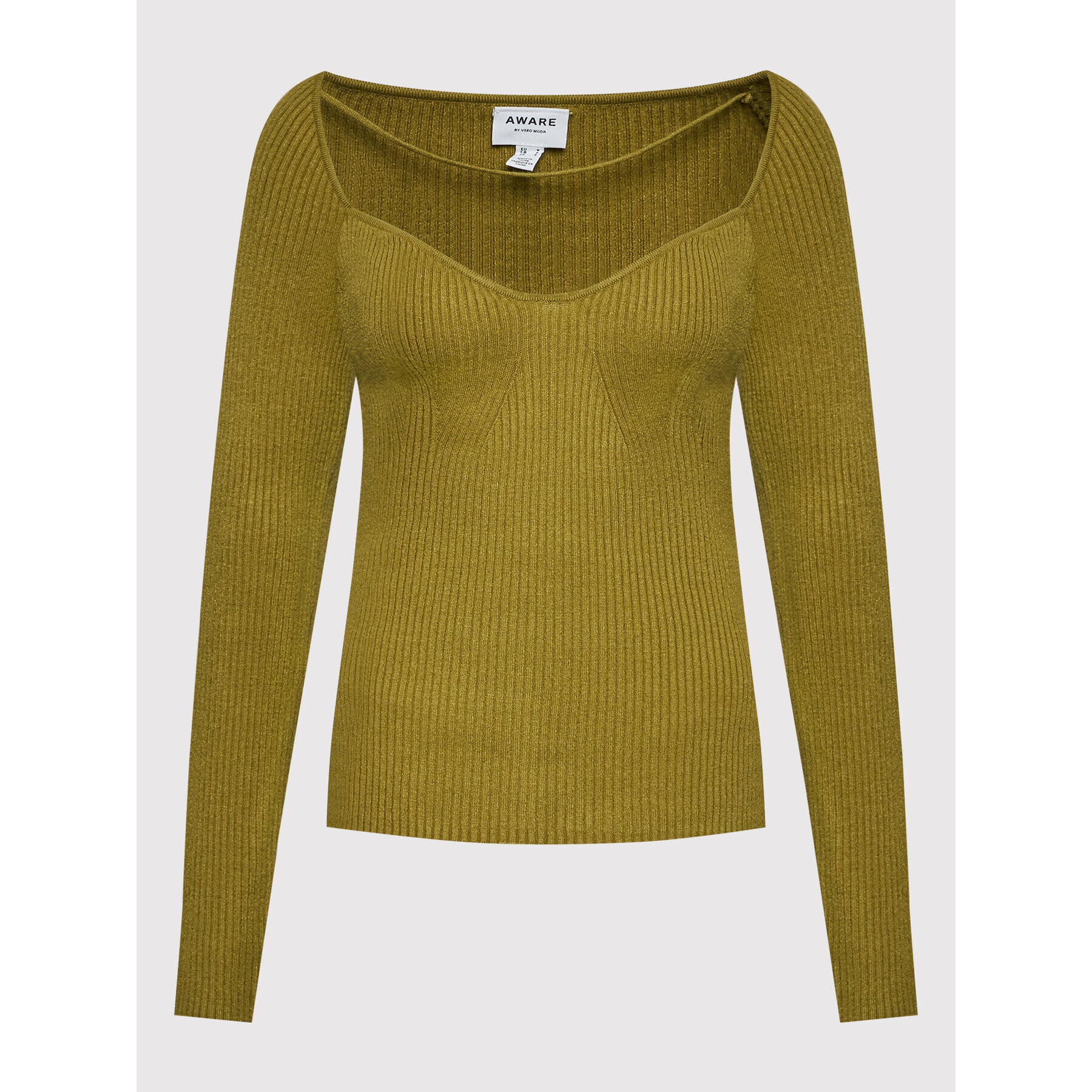 Vero Moda Пуловер Sylvia 10257349 Зелен Slim Fit - Pepit.bg