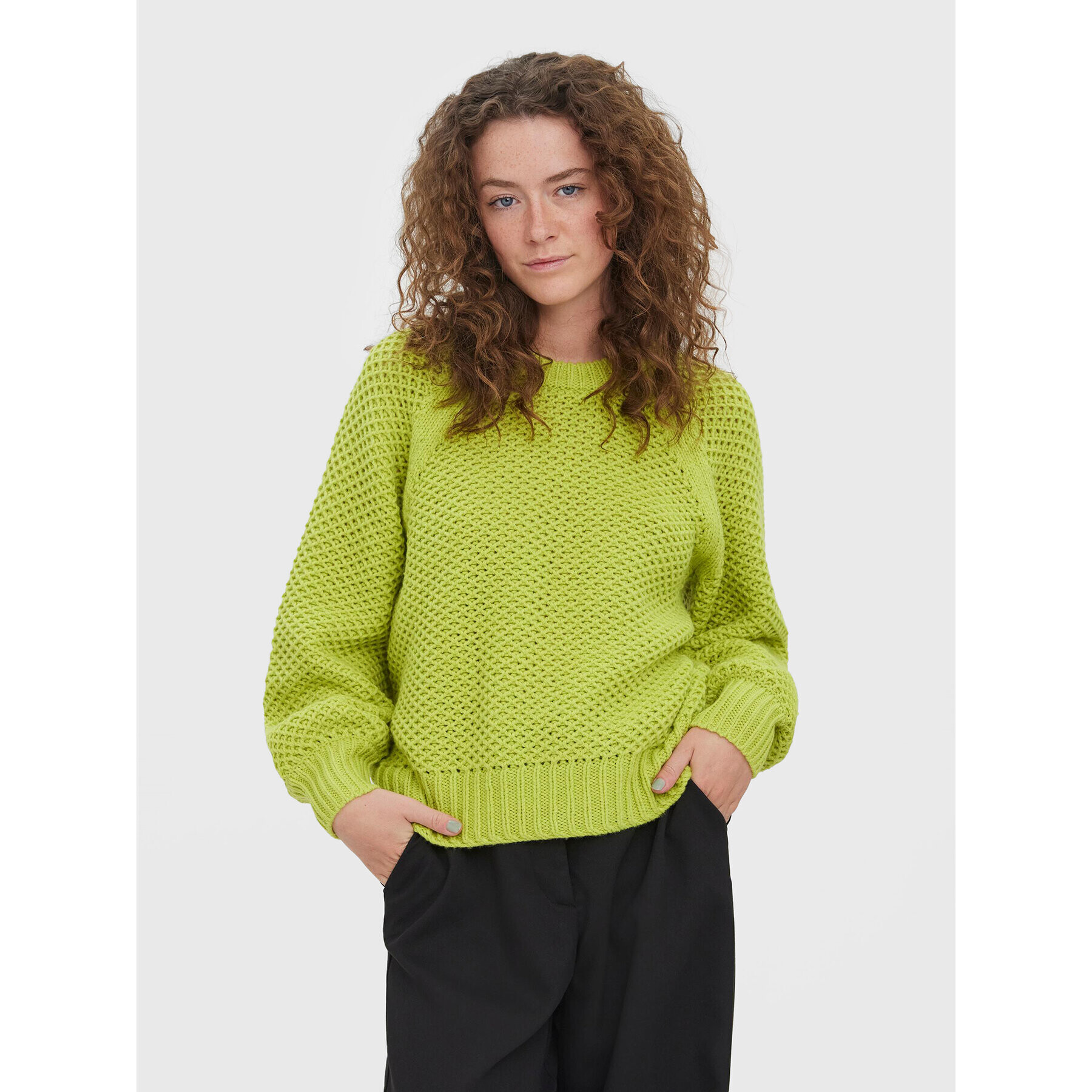 Vero Moda Пуловер Vertie 10271197 Зелен Relaxed Fit - Pepit.bg