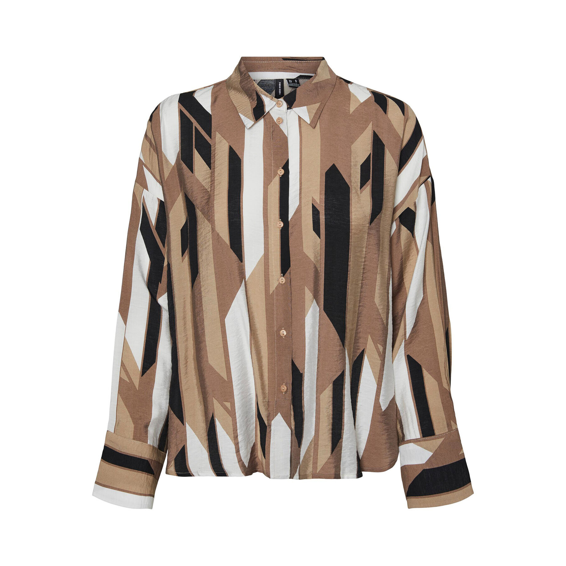 Vero Moda Риза 10295476 Кафяв Regular Fit - Pepit.bg
