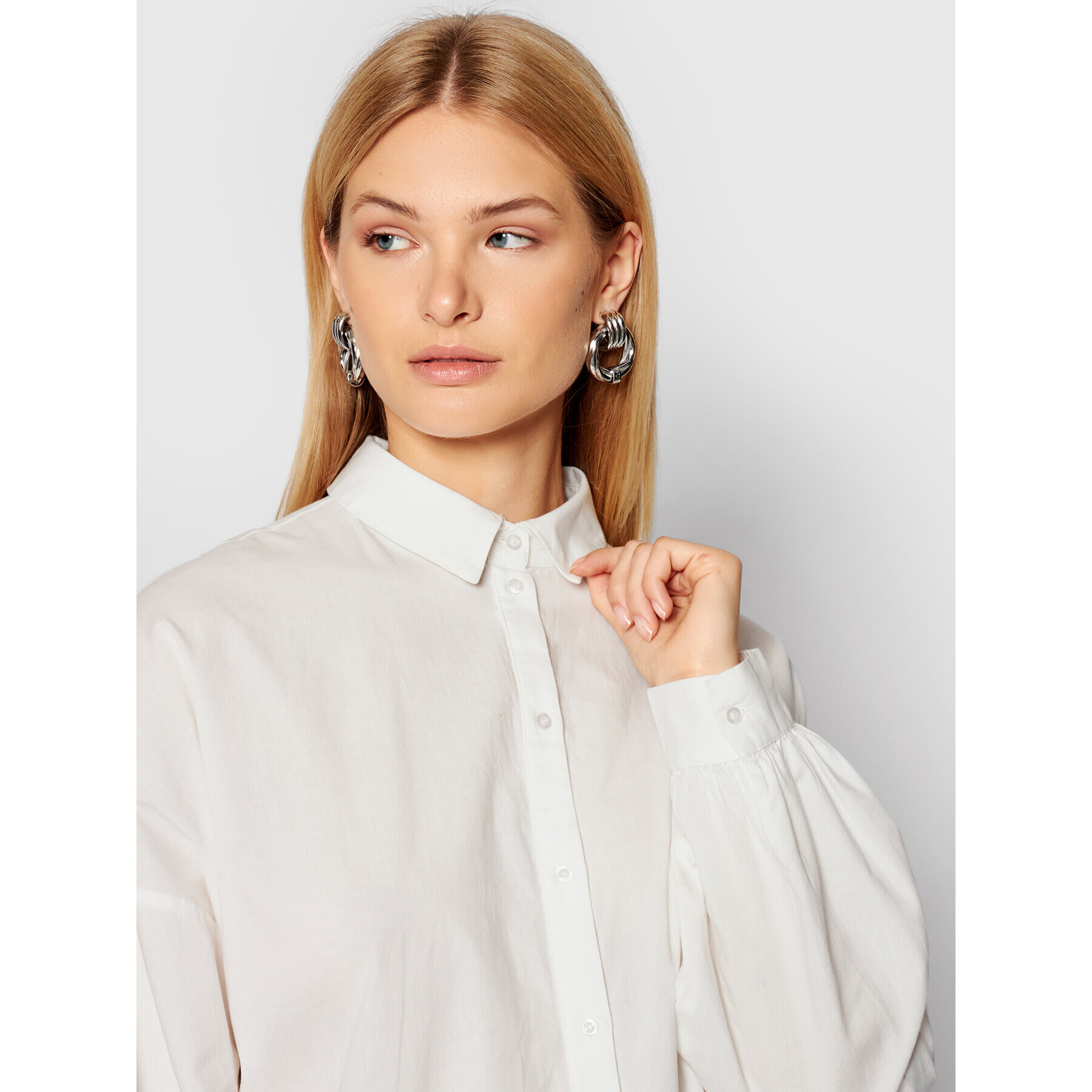 Vero Moda Риза Bina 10250576 Бял Oversize - Pepit.bg