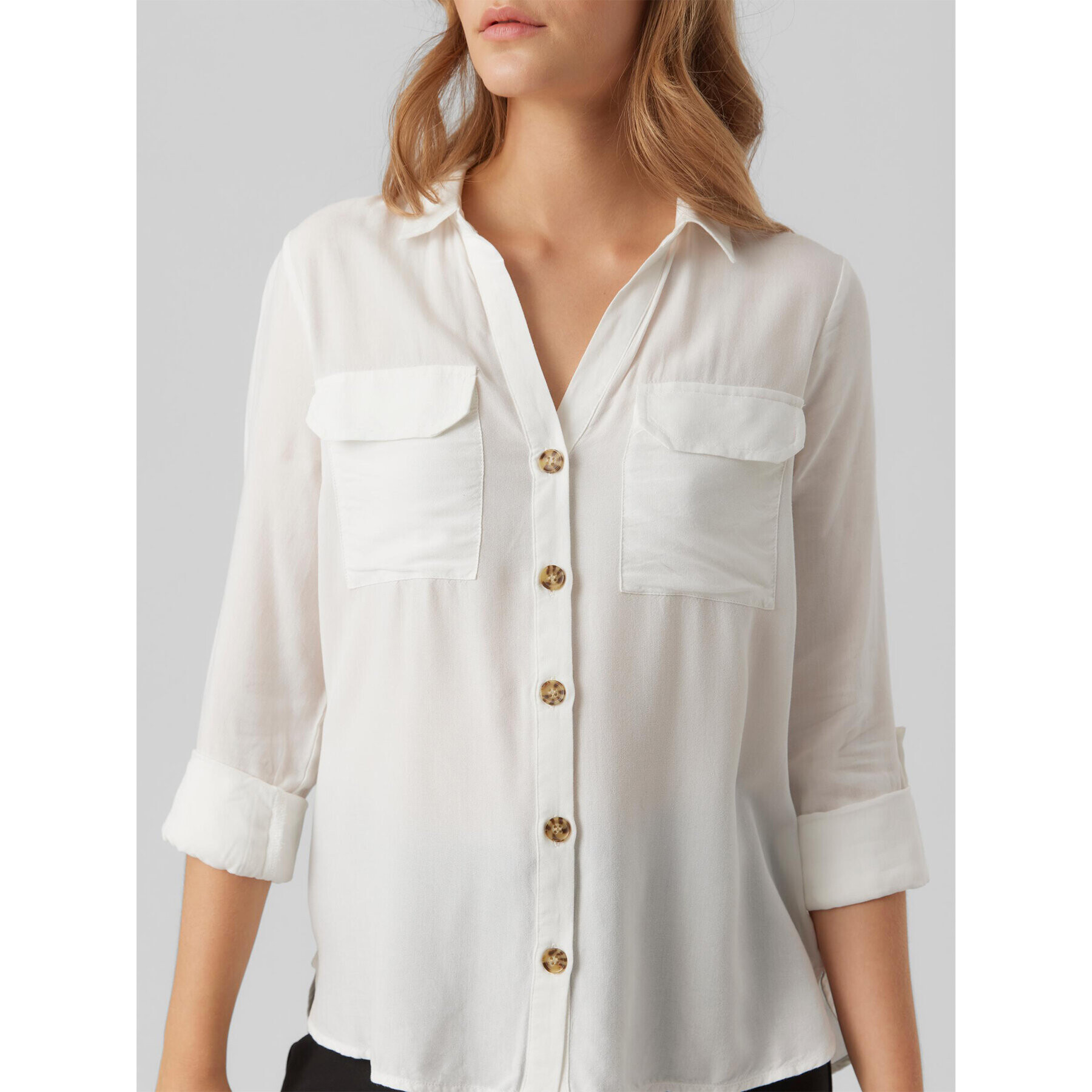 Vero Moda Риза Bumpy 10275283 Бял Regular Fit - Pepit.bg
