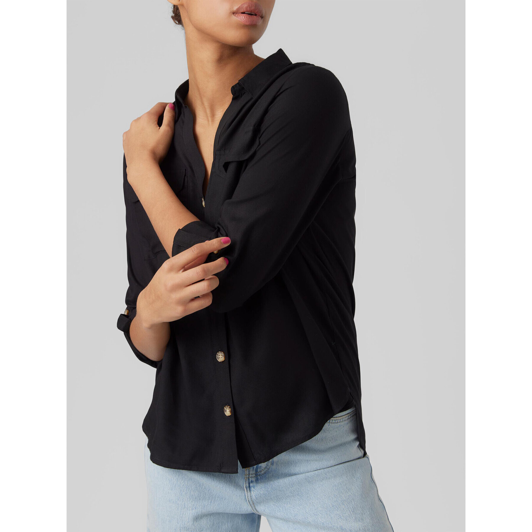 Vero Moda Риза Bumpy 10275283 Черен Regular Fit - Pepit.bg