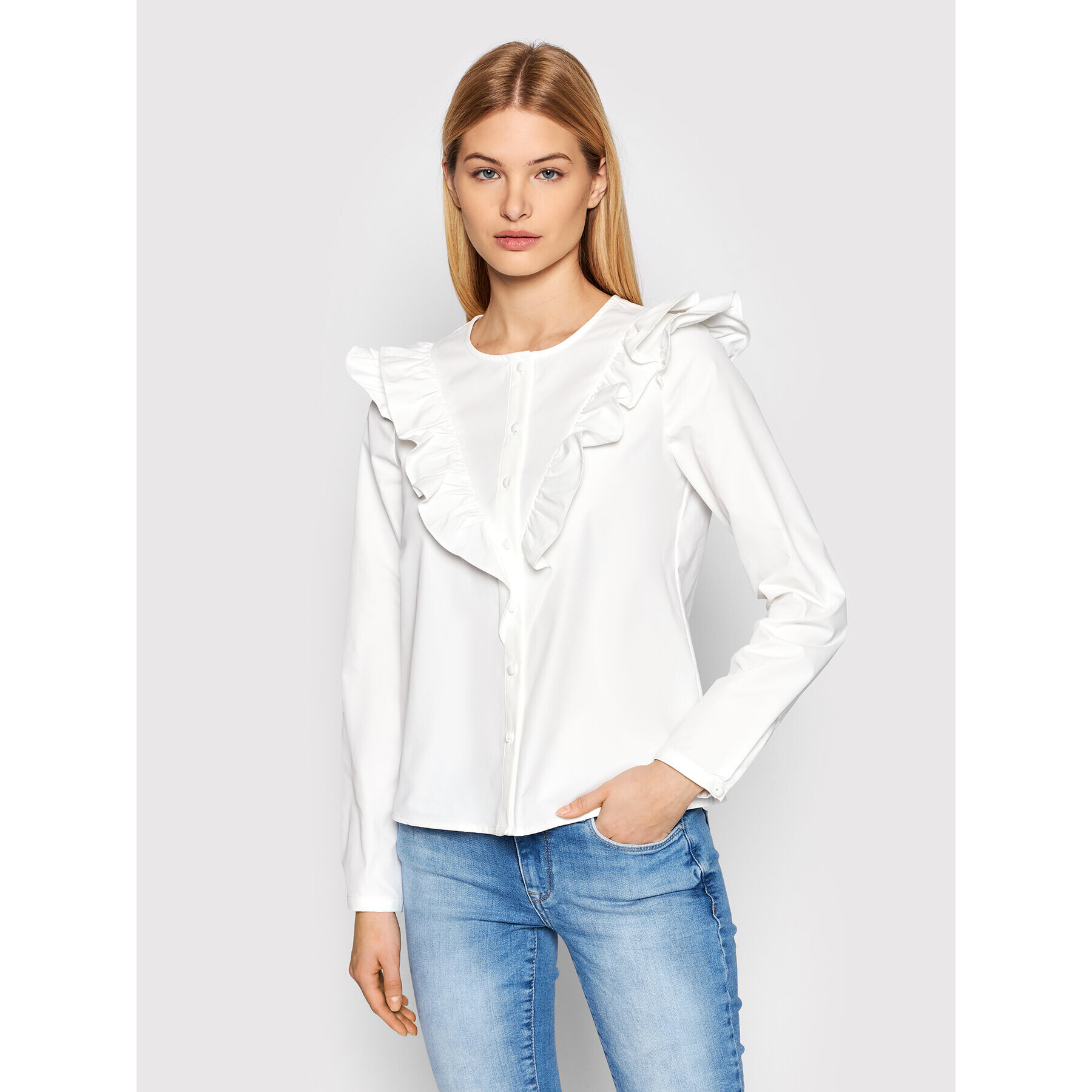 Vero Moda Риза Carmella 10267058 Бял Regular Fit - Pepit.bg