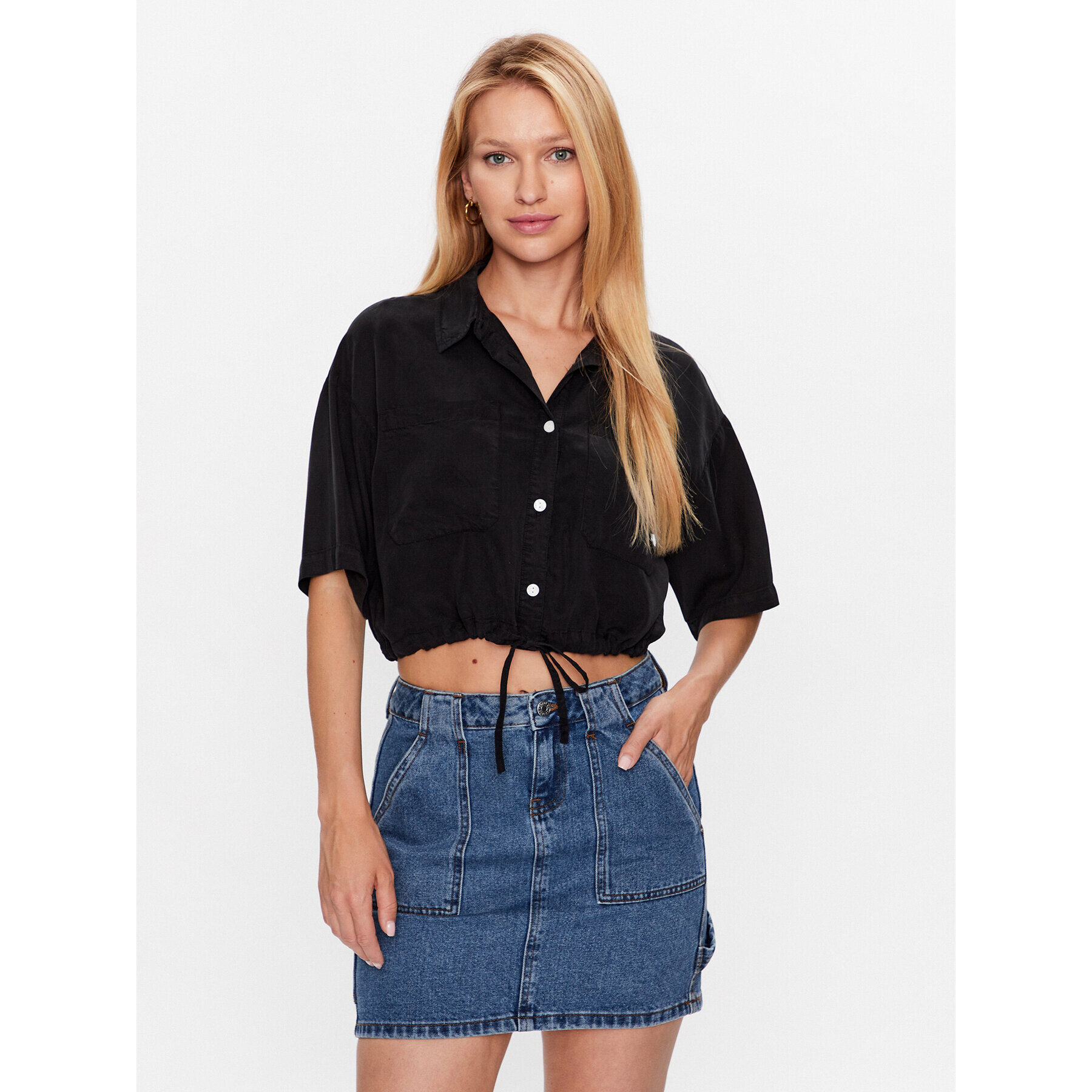 Vero Moda Риза Harper 10283745 Черен Box Fit - Pepit.bg