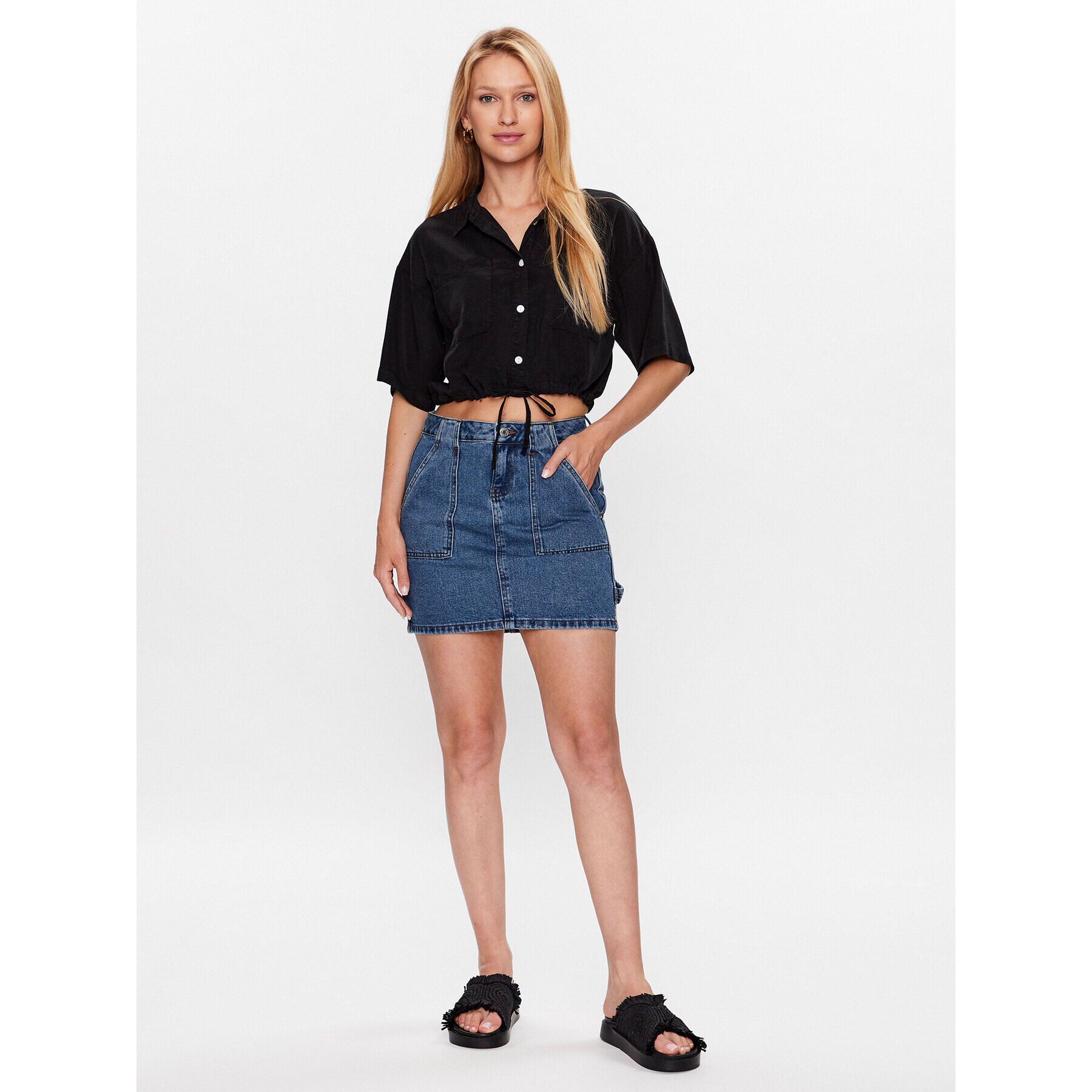 Vero Moda Риза Harper 10283745 Черен Box Fit - Pepit.bg