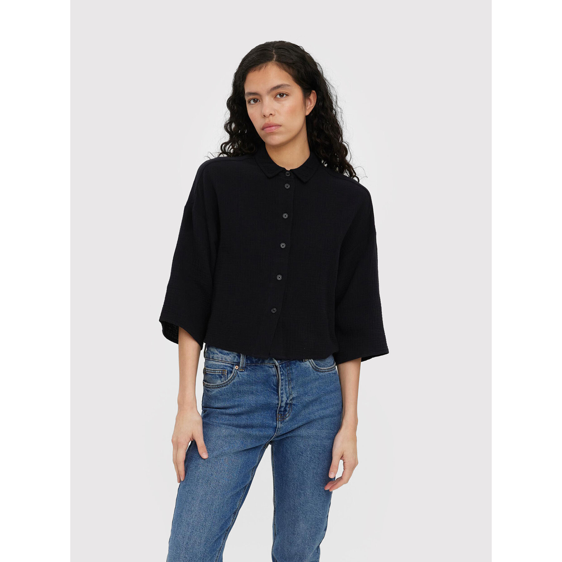 Vero Moda Риза Natali 10262929 Черен Relaxed Fit - Pepit.bg