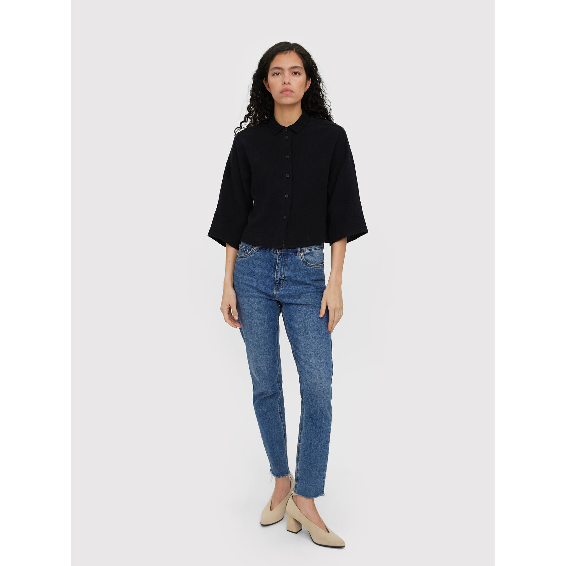 Vero Moda Риза Natali 10262929 Черен Relaxed Fit - Pepit.bg