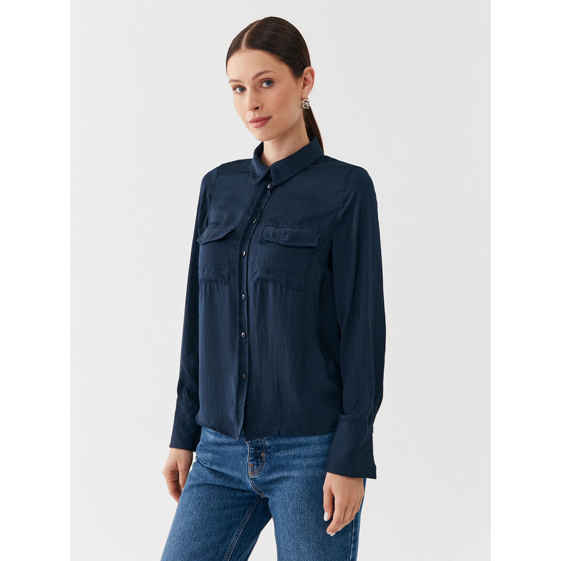 Vero Moda Риза Sunny 10260627 Тъмносин Regular Fit - Pepit.bg