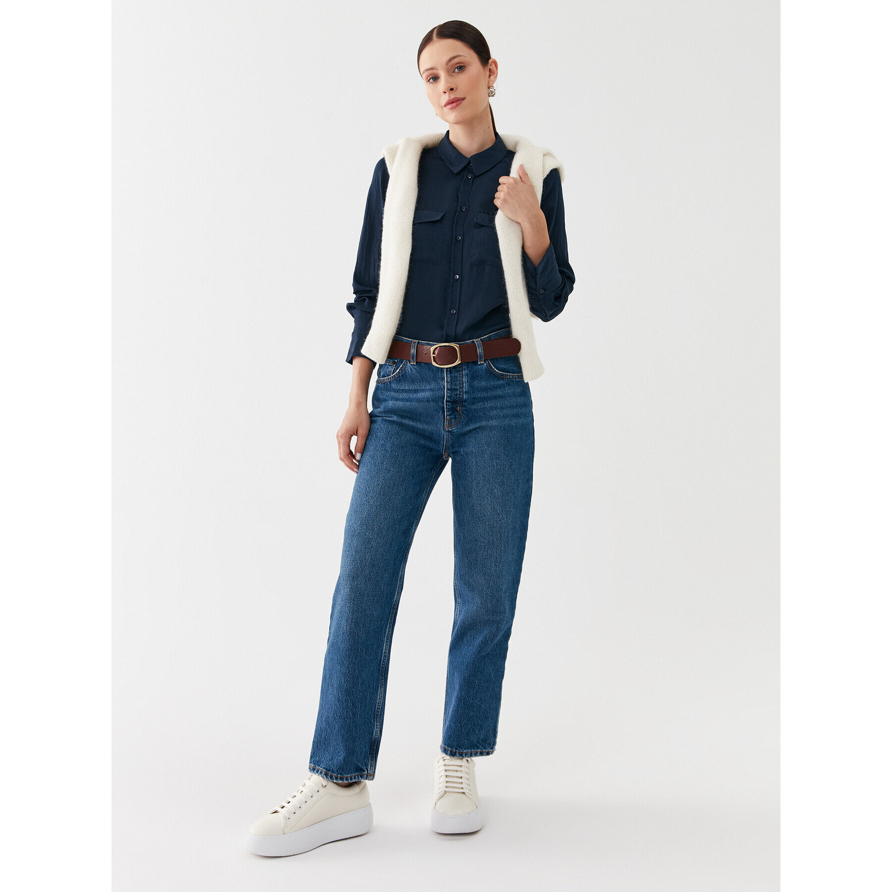 Vero Moda Риза Sunny 10260627 Тъмносин Regular Fit - Pepit.bg