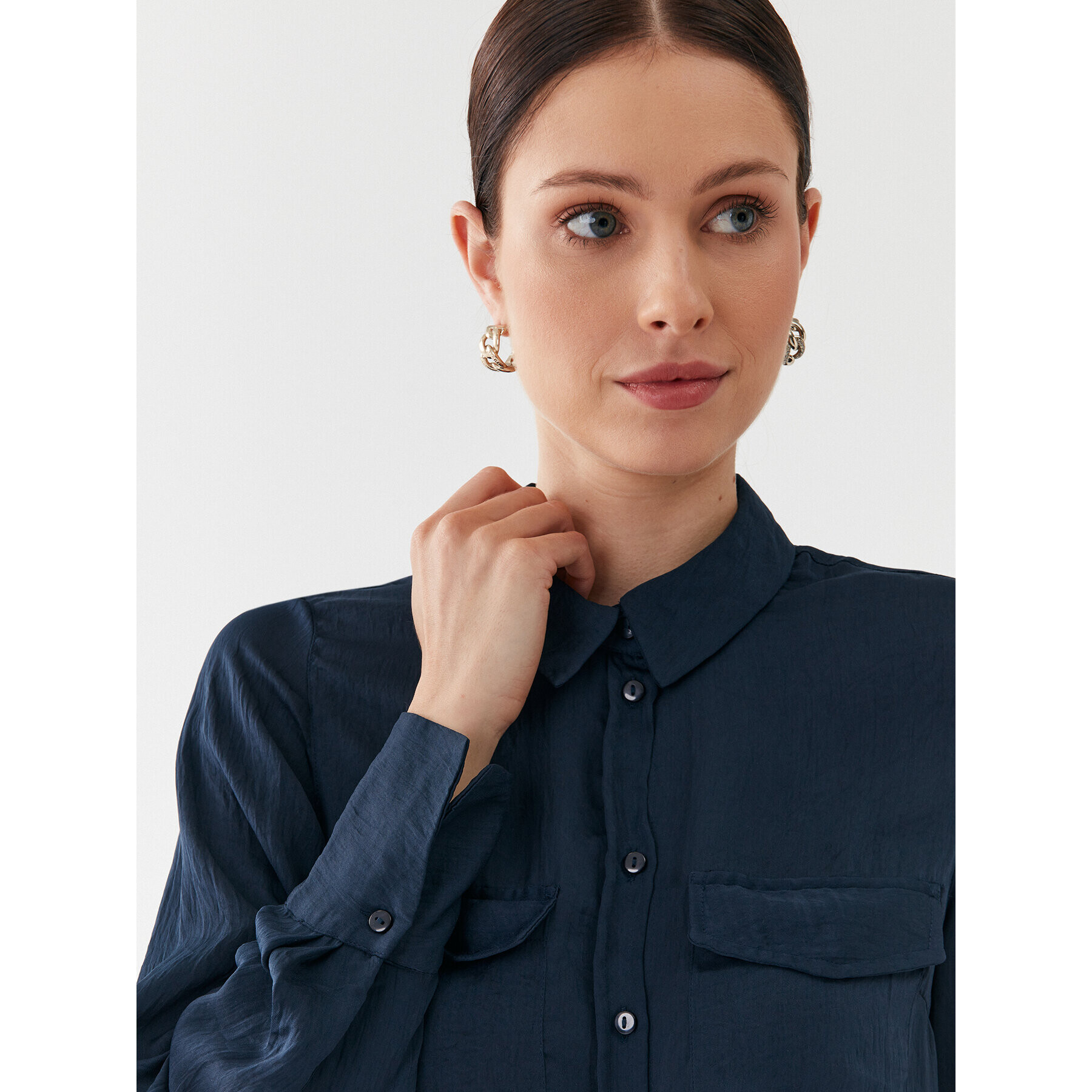 Vero Moda Риза Sunny 10260627 Тъмносин Regular Fit - Pepit.bg