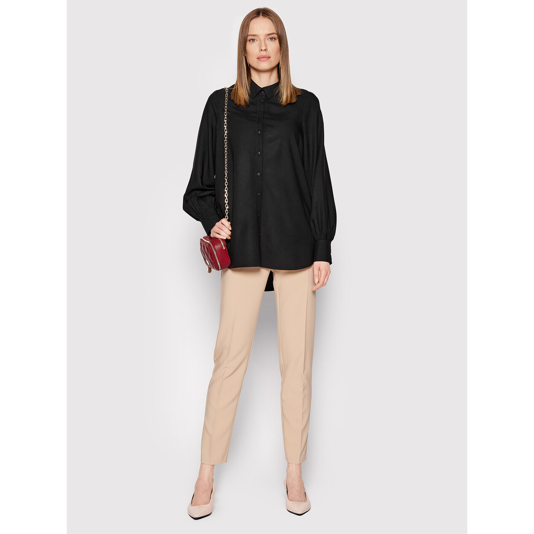 Vero Moda Риза Tonia 10263982 Черен Oversize - Pepit.bg