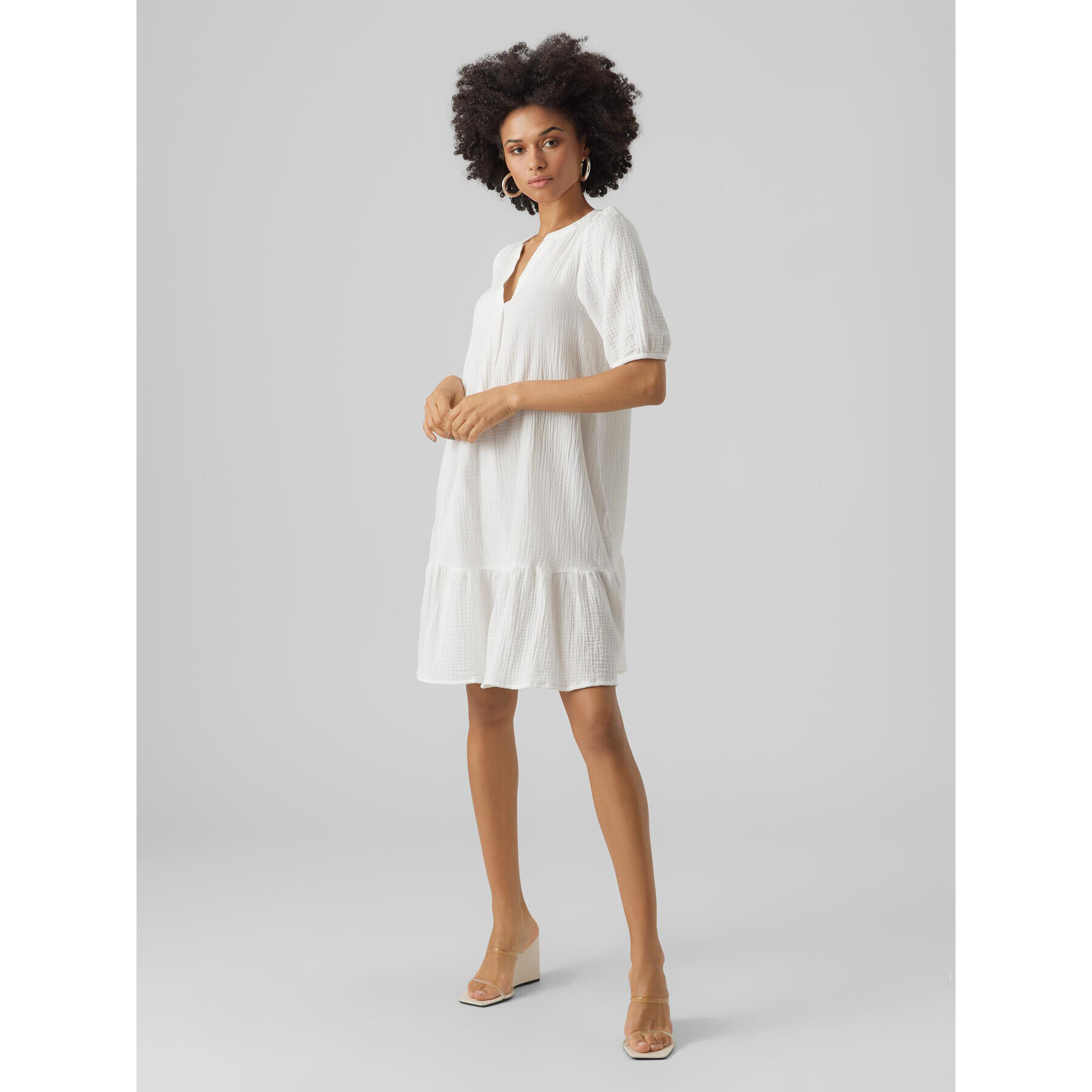 Vero Moda Ежедневна рокля Natali 10279682 Бял Regular Fit - Pepit.bg
