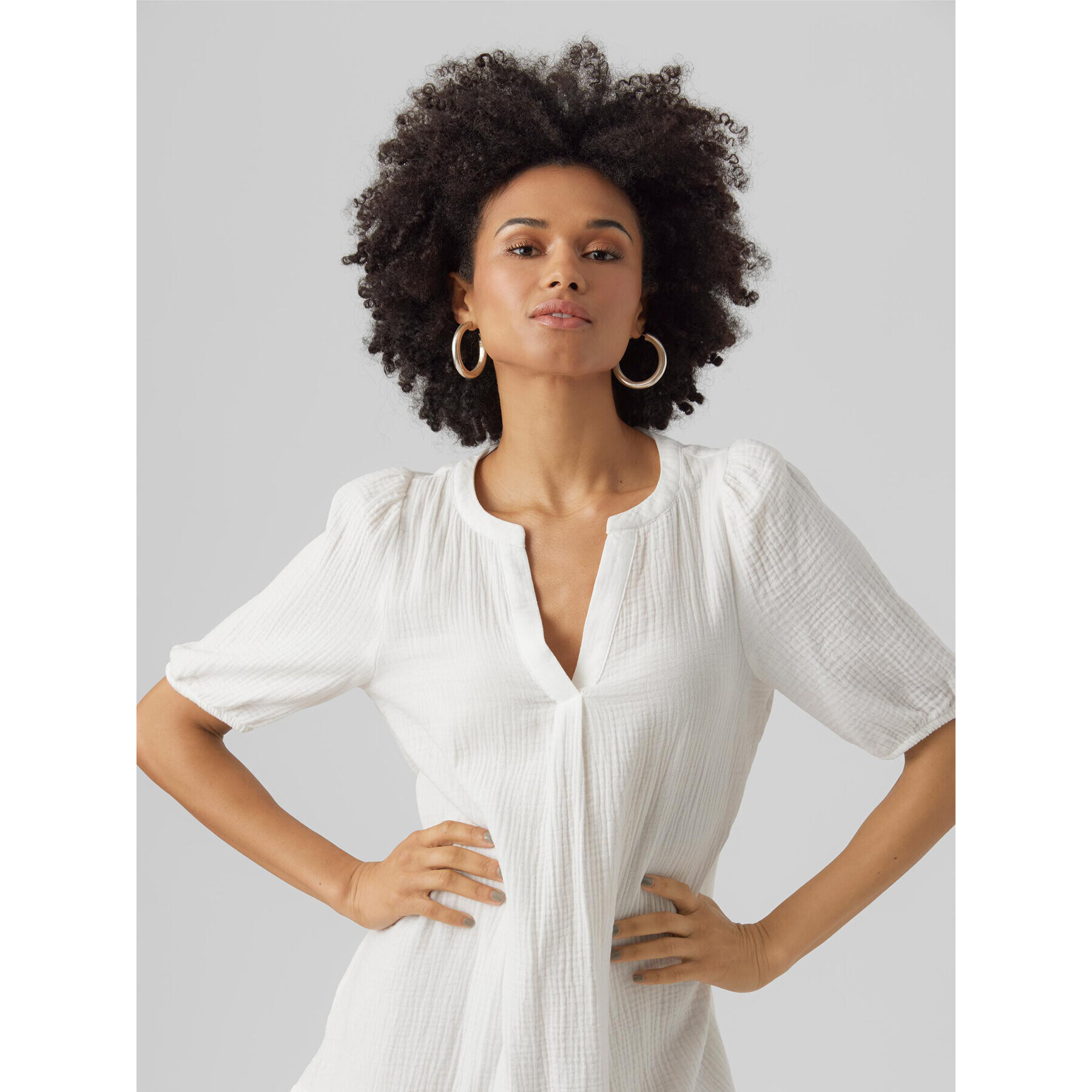 Vero Moda Ежедневна рокля Natali 10279682 Бял Regular Fit - Pepit.bg