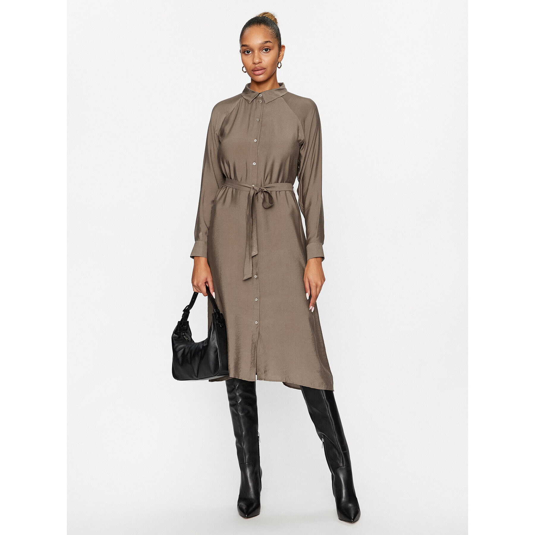 Vero Moda Рокля тип риза 10295296 Кафяв Regular Fit - Pepit.bg