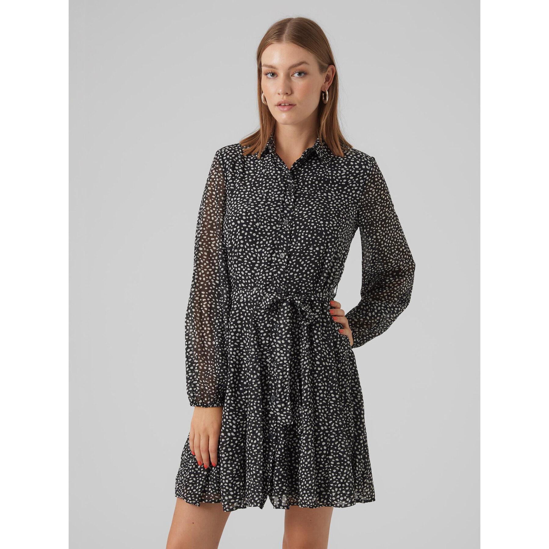 Vero Moda Рокля тип риза 10299195 Черен Regular Fit - Pepit.bg