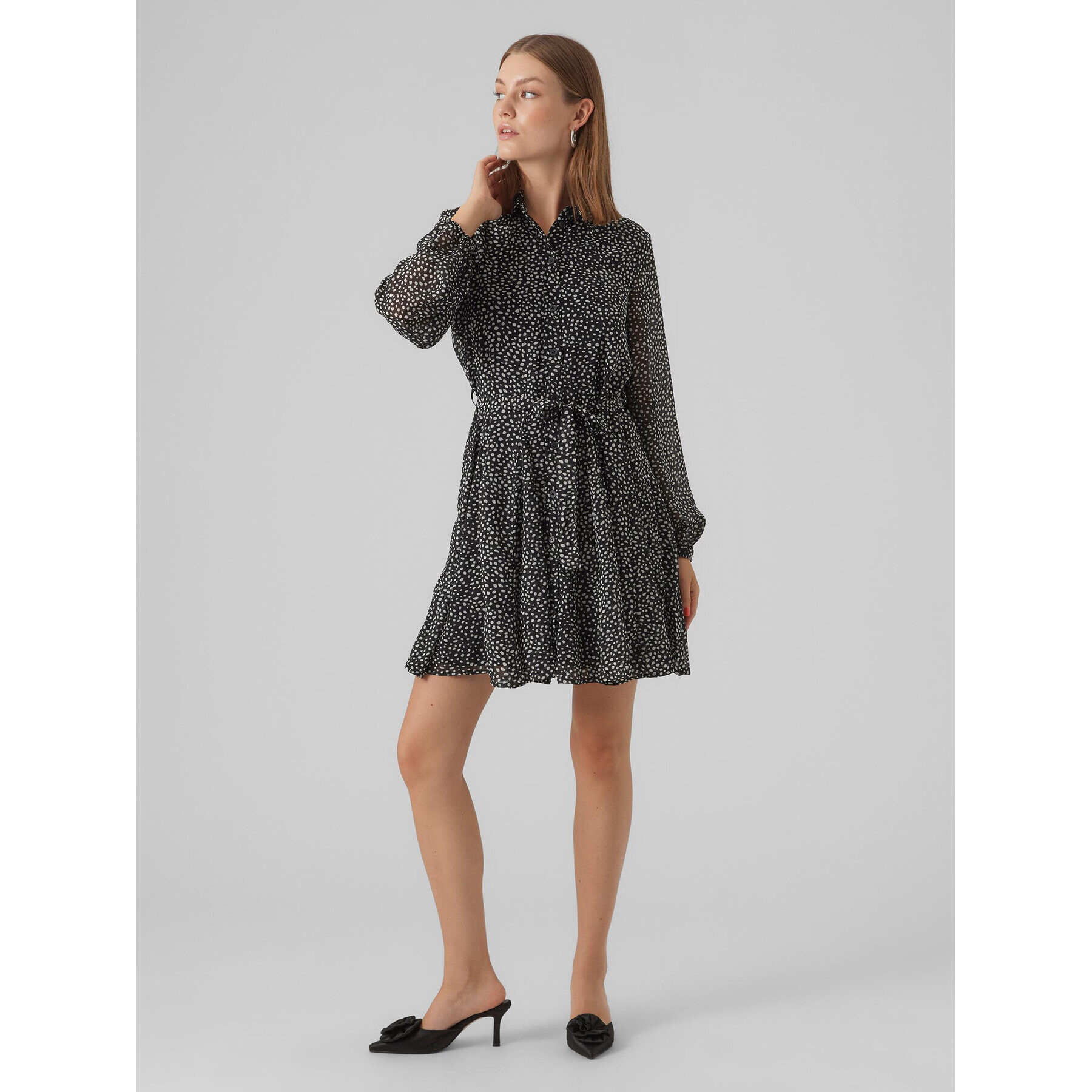Vero Moda Рокля тип риза 10299195 Черен Regular Fit - Pepit.bg