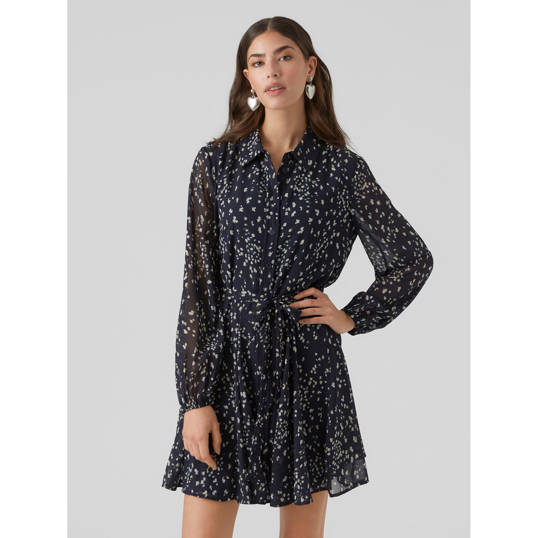 Vero Moda Рокля тип риза 10299195 Тъмносин Regular Fit - Pepit.bg