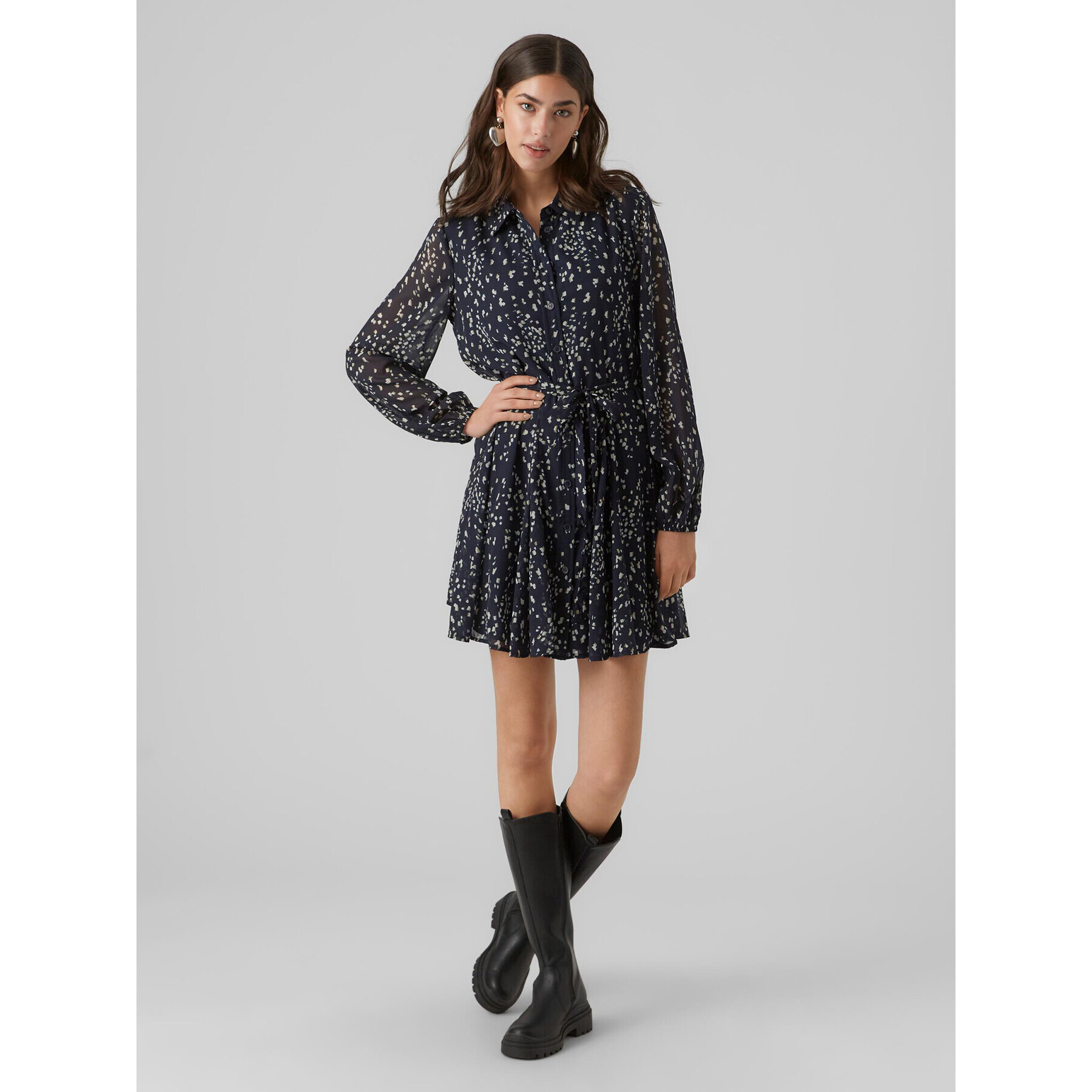 Vero Moda Рокля тип риза 10299195 Тъмносин Regular Fit - Pepit.bg