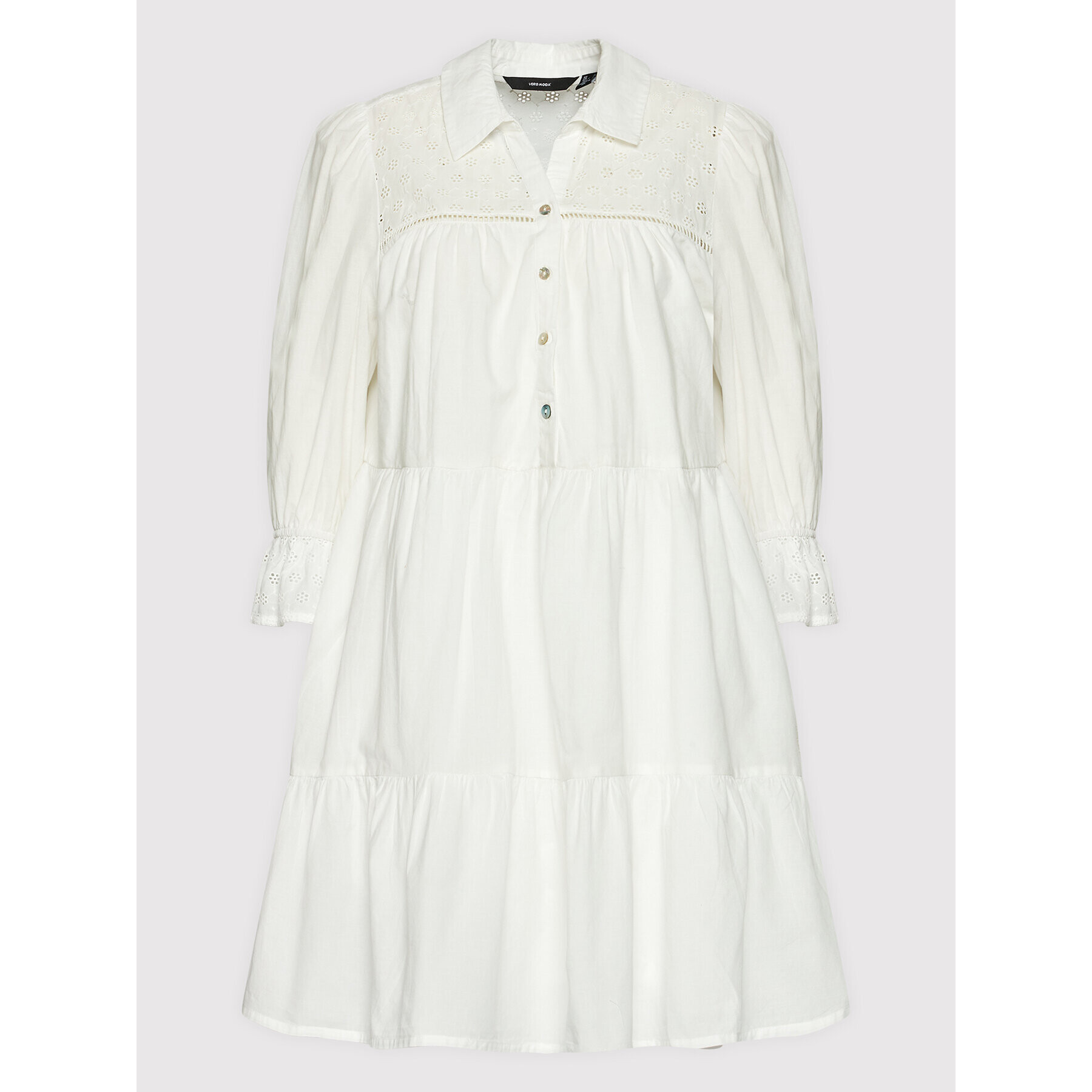 Vero Moda Рокля тип риза Amina 10263672 Бял Relaxed Fit - Pepit.bg