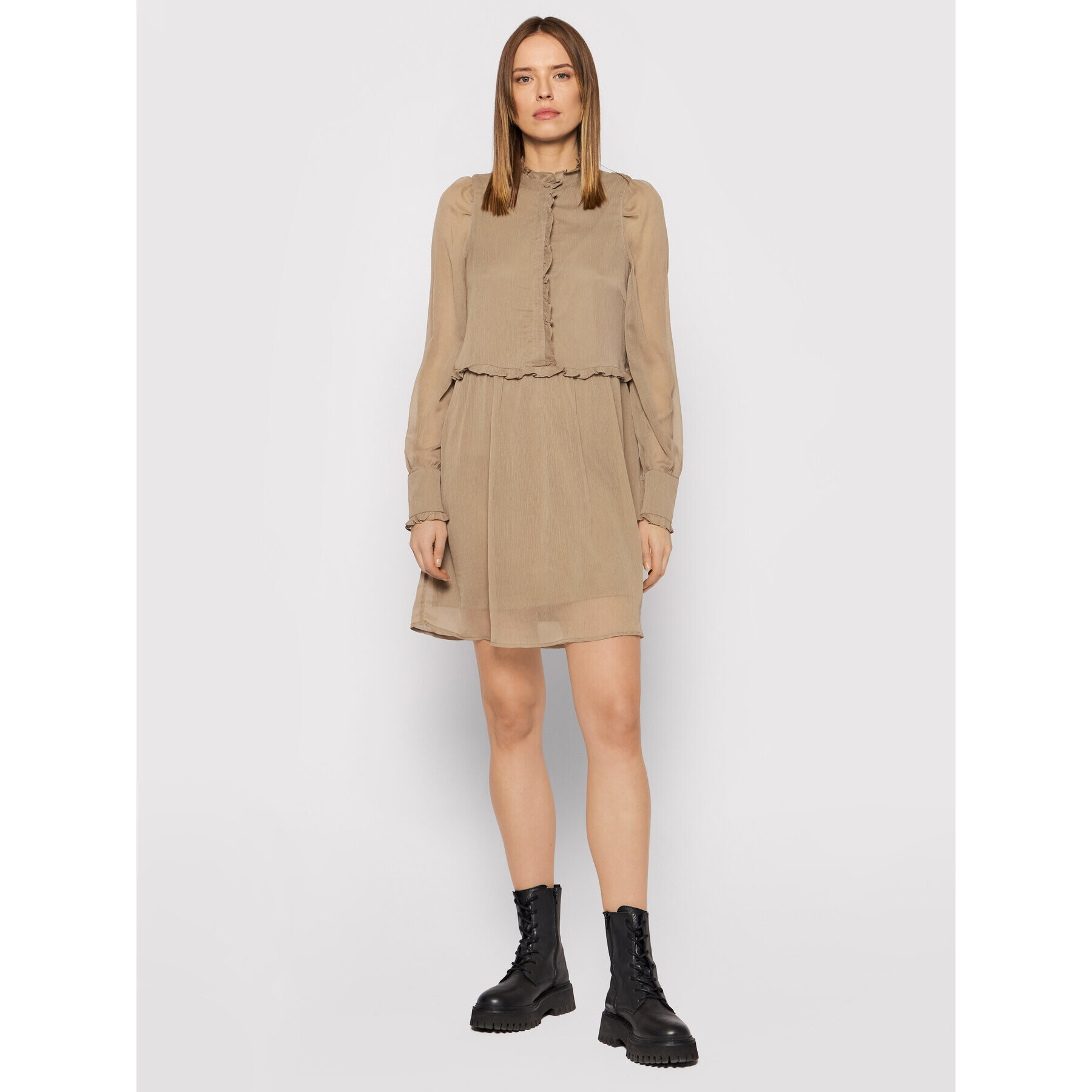 Vero Moda Ежедневна рокля Dee 10258167 Кафяв Regular Fit - Pepit.bg