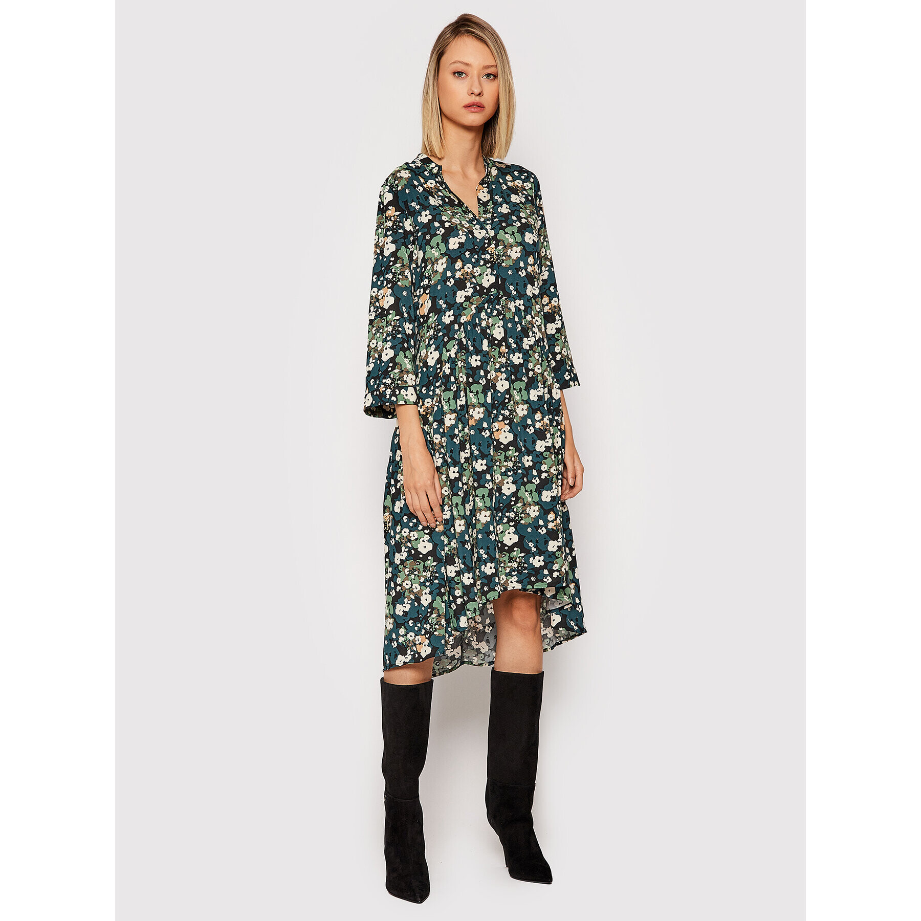 Vero Moda Рокля тип риза Phoebe 10250053 Зелен Regular Fit - Pepit.bg