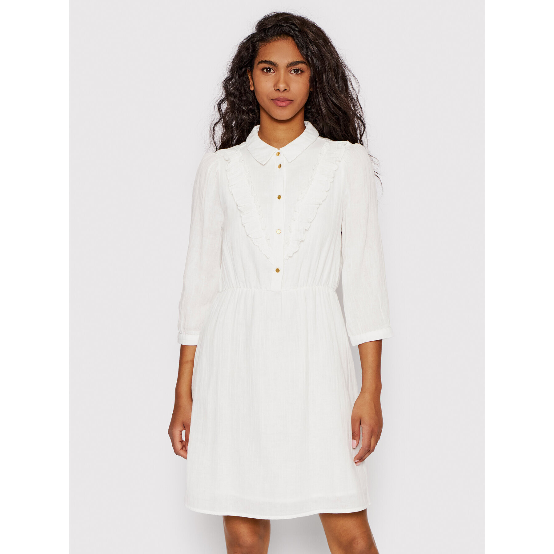 Vero Moda Рокля тип риза Prilla 10265202 Бял Regular Fit - Pepit.bg