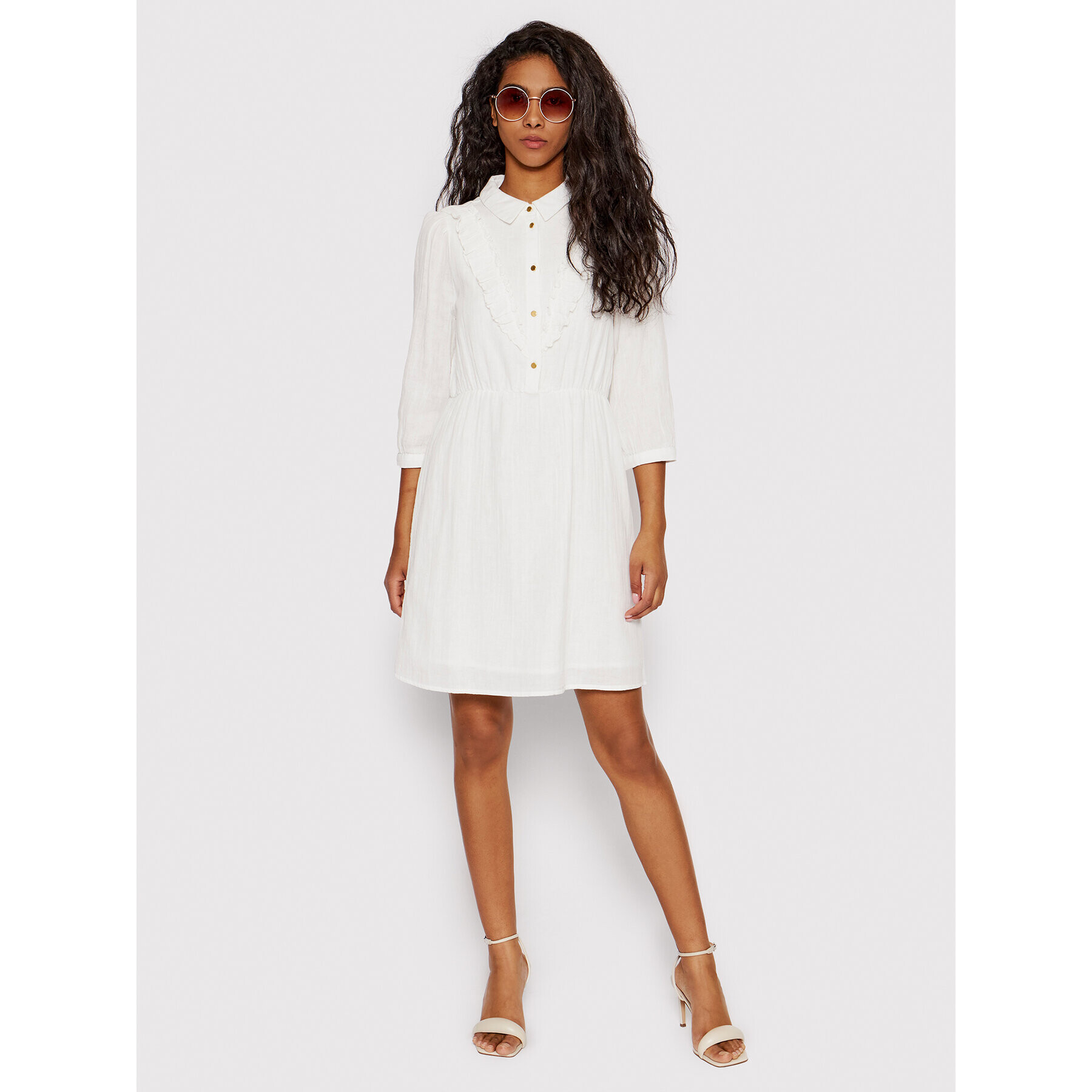 Vero Moda Рокля тип риза Prilla 10265202 Бял Regular Fit - Pepit.bg