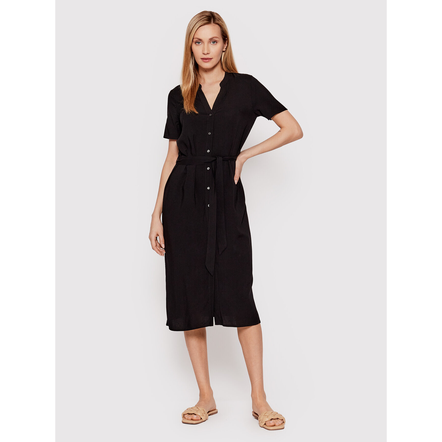 Vero Moda Рокля тип риза Vica 10258464 Черен Regular Fit - Pepit.bg