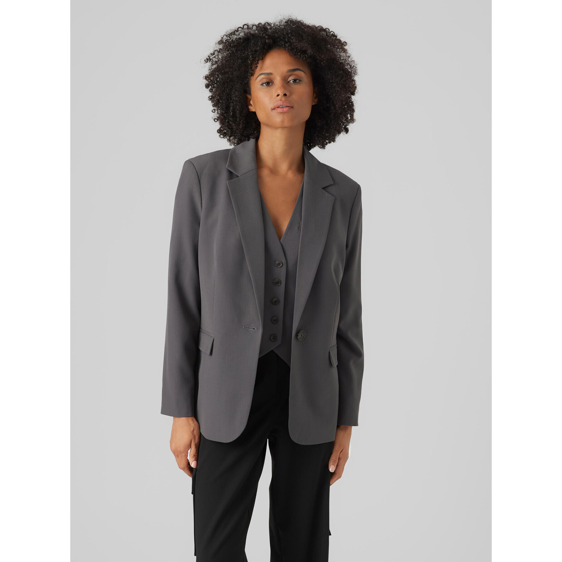 Vero Moda Сако 10282655 Сив Loose Fit - Pepit.bg