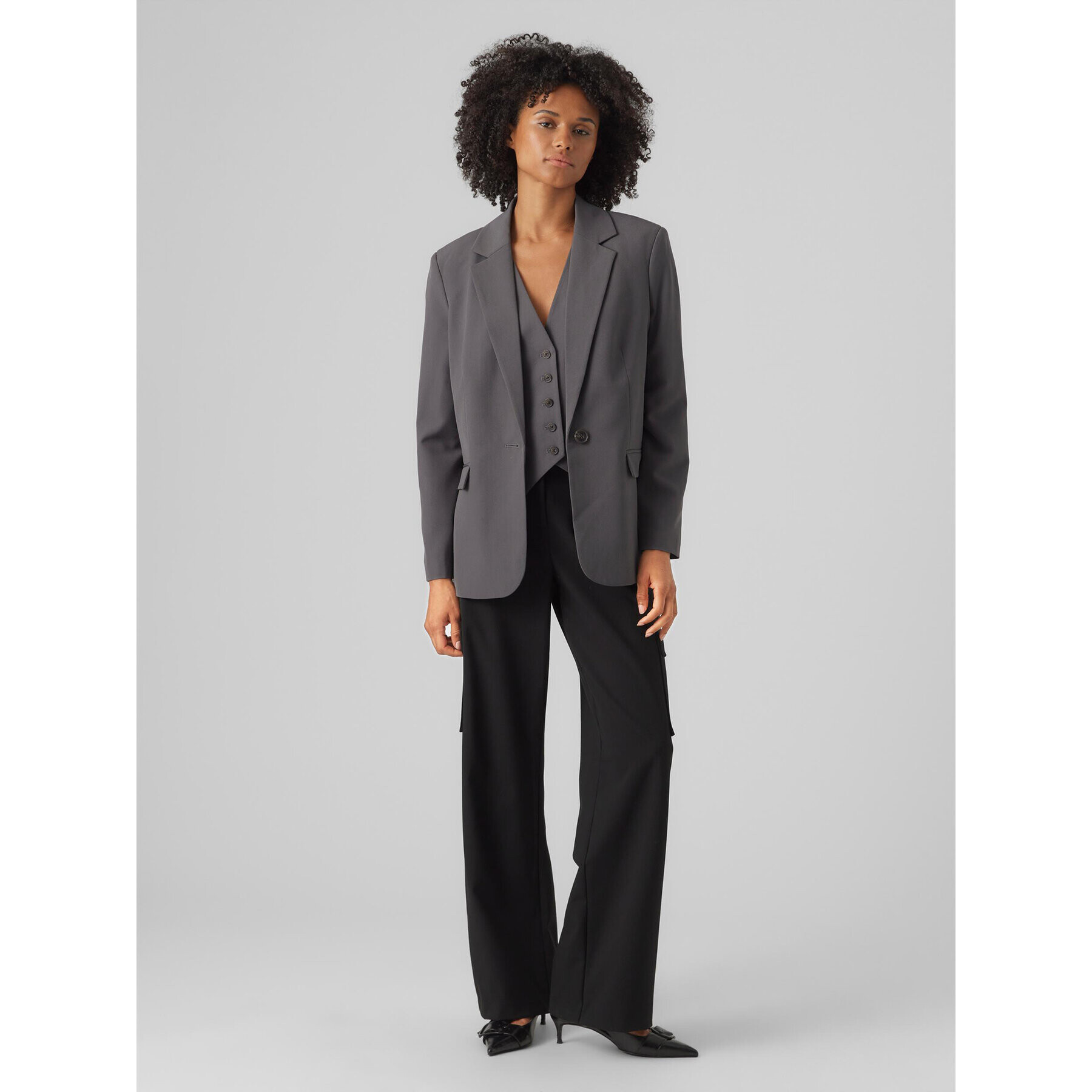 Vero Moda Сако 10282655 Сив Loose Fit - Pepit.bg