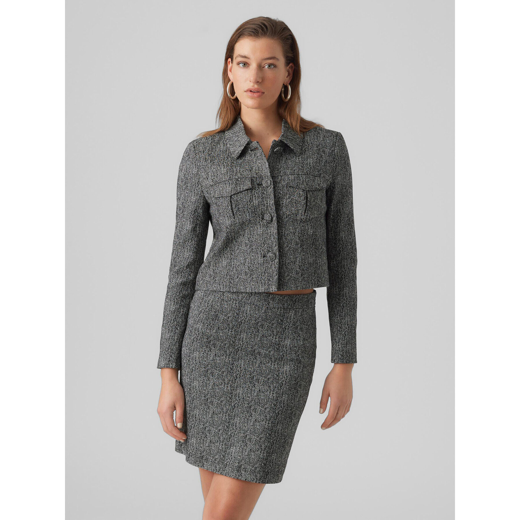 Vero Moda Сако 10294371 Сив Cropped Fit - Pepit.bg