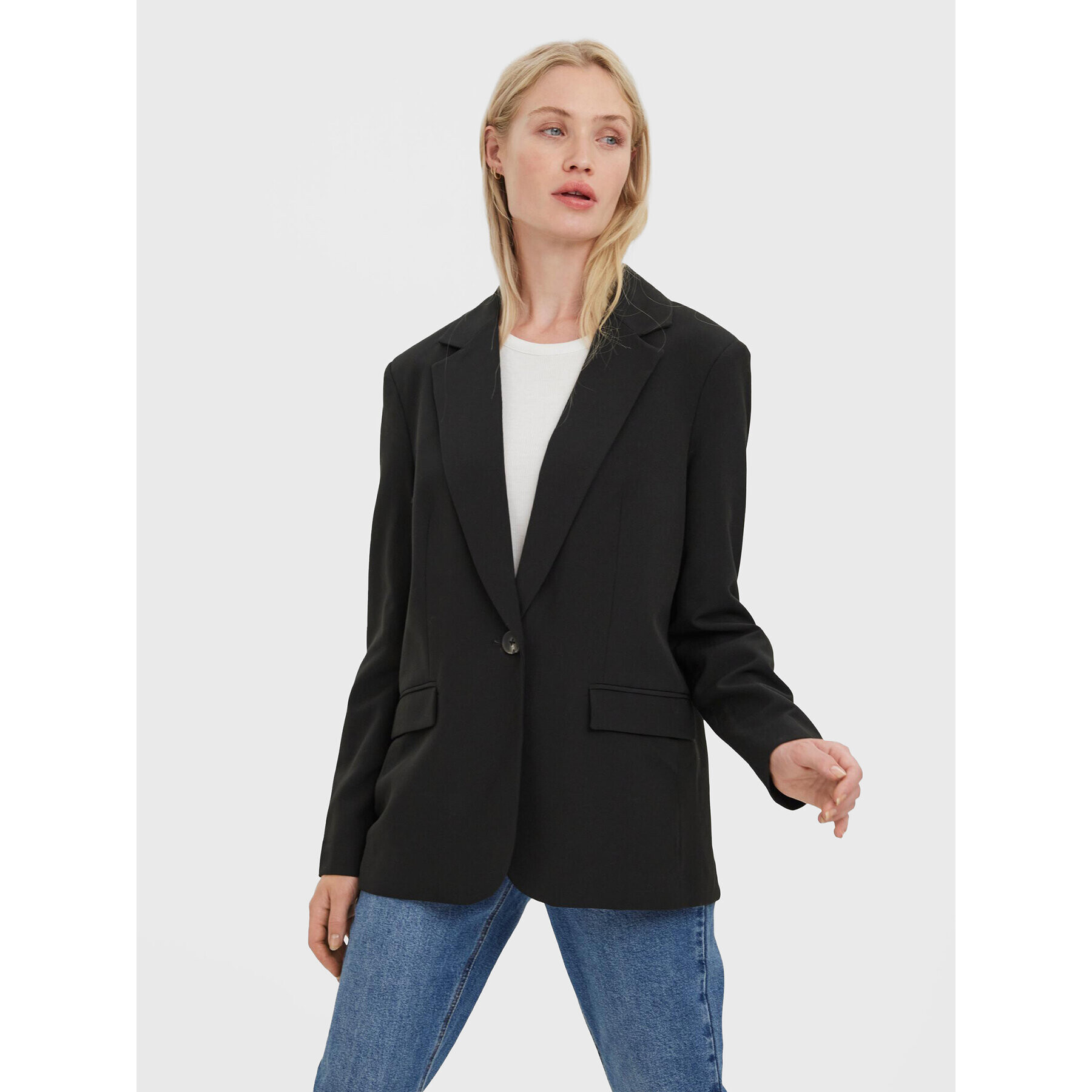 Vero Moda Сако Troianthea 10282655 Черен Oversize - Pepit.bg