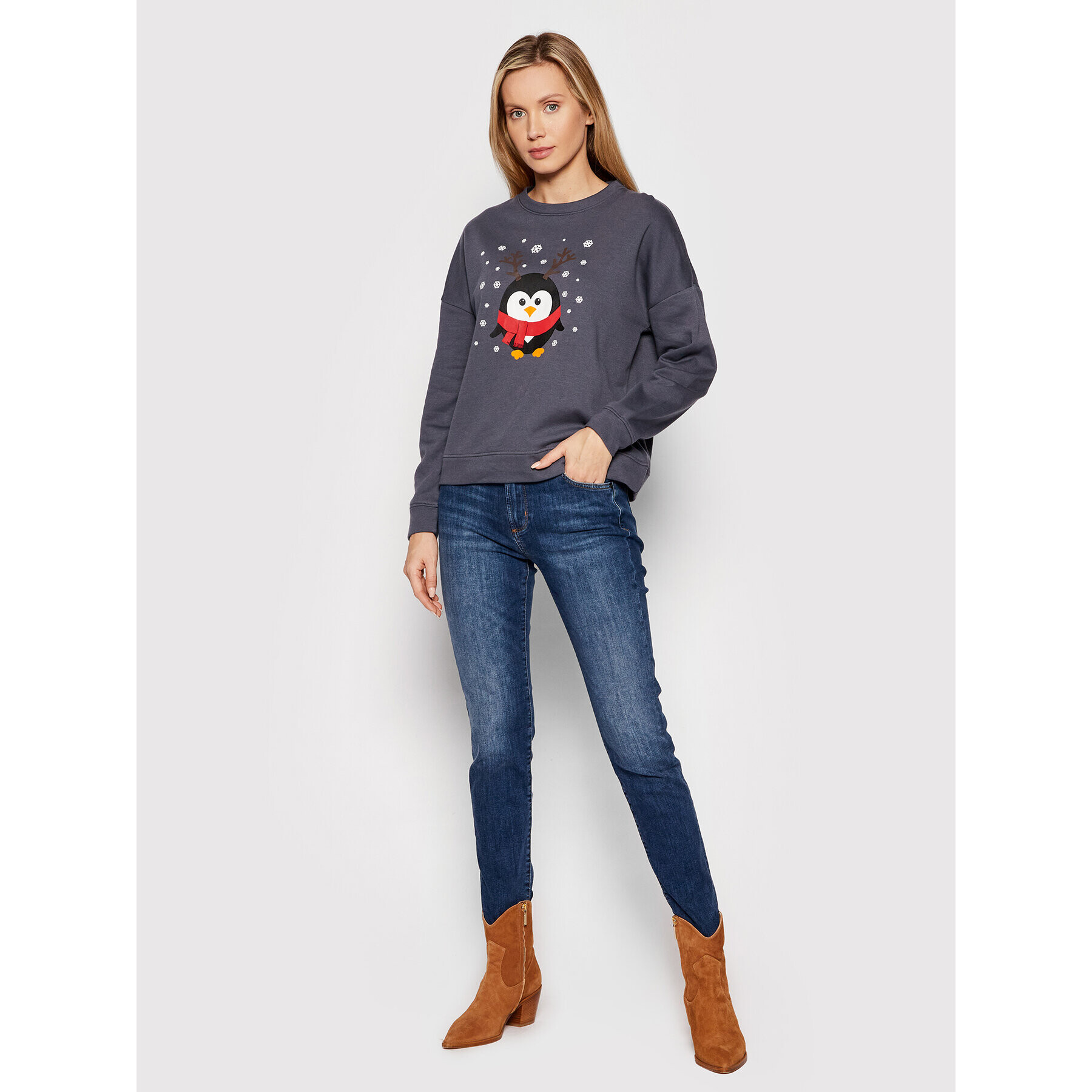 Vero Moda Суитшърт Penguin 10262928 Сив Regular Fit - Pepit.bg