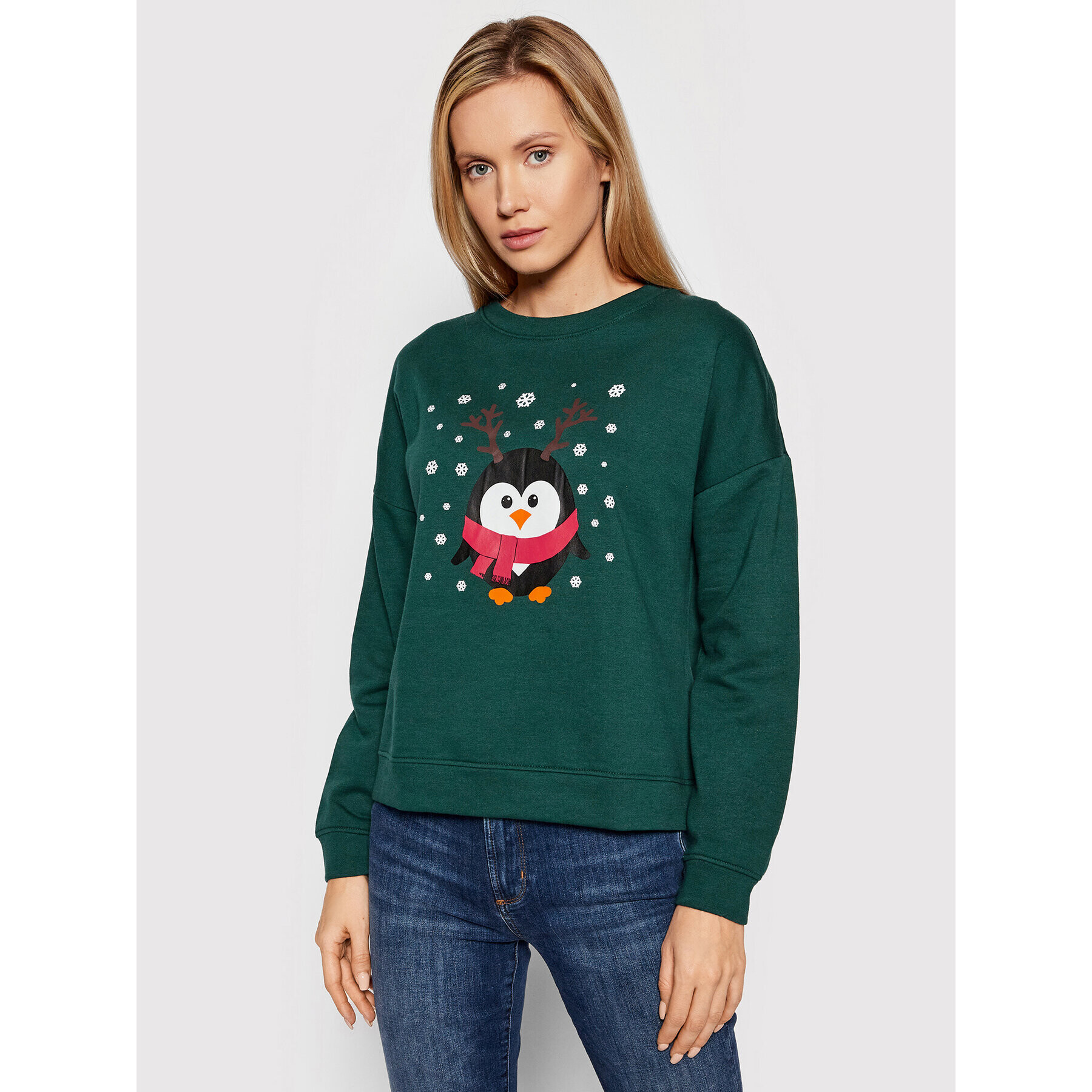 Vero Moda Суитшърт Penguin 10262928 Зелен Regular Fit - Pepit.bg