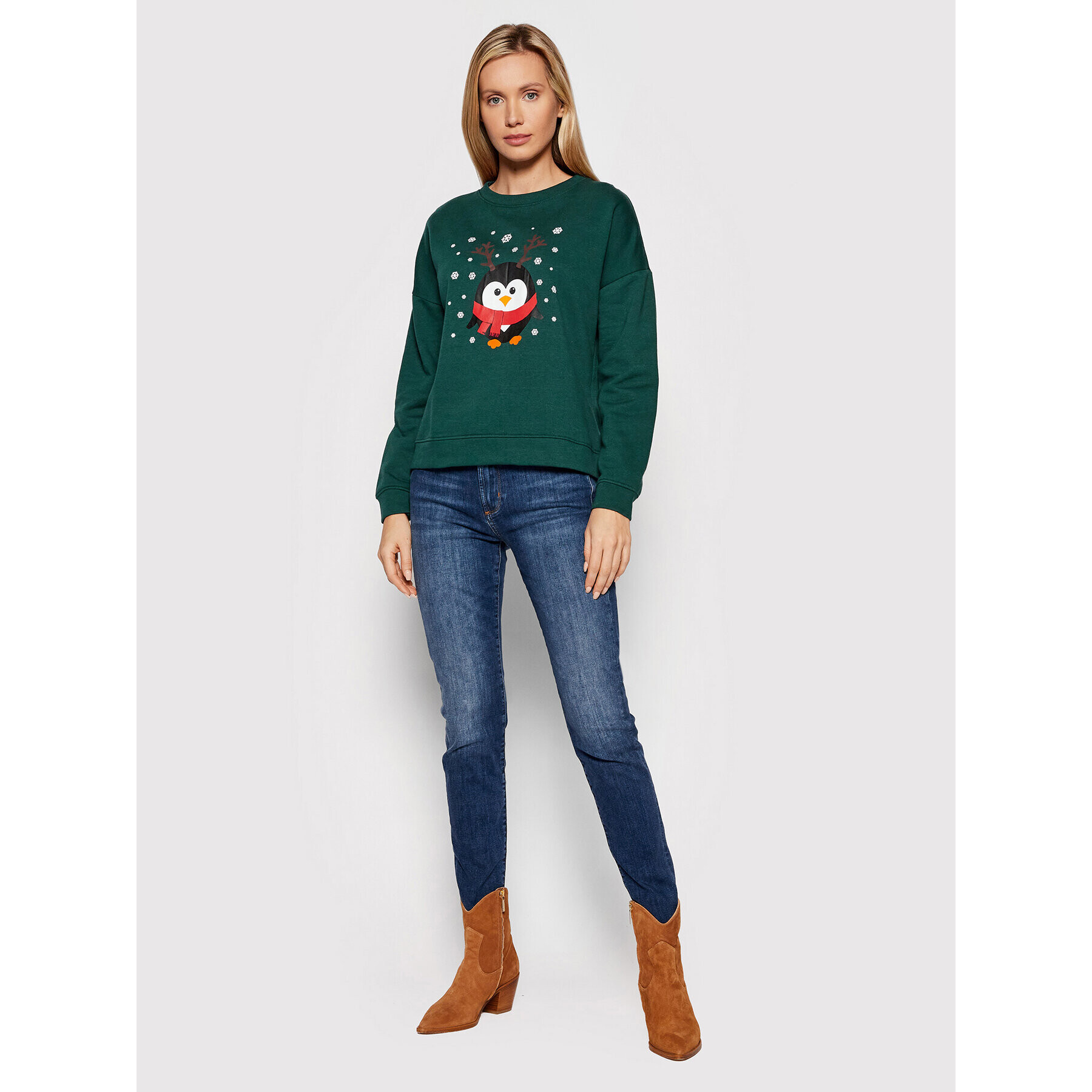 Vero Moda Суитшърт Penguin 10262928 Зелен Regular Fit - Pepit.bg
