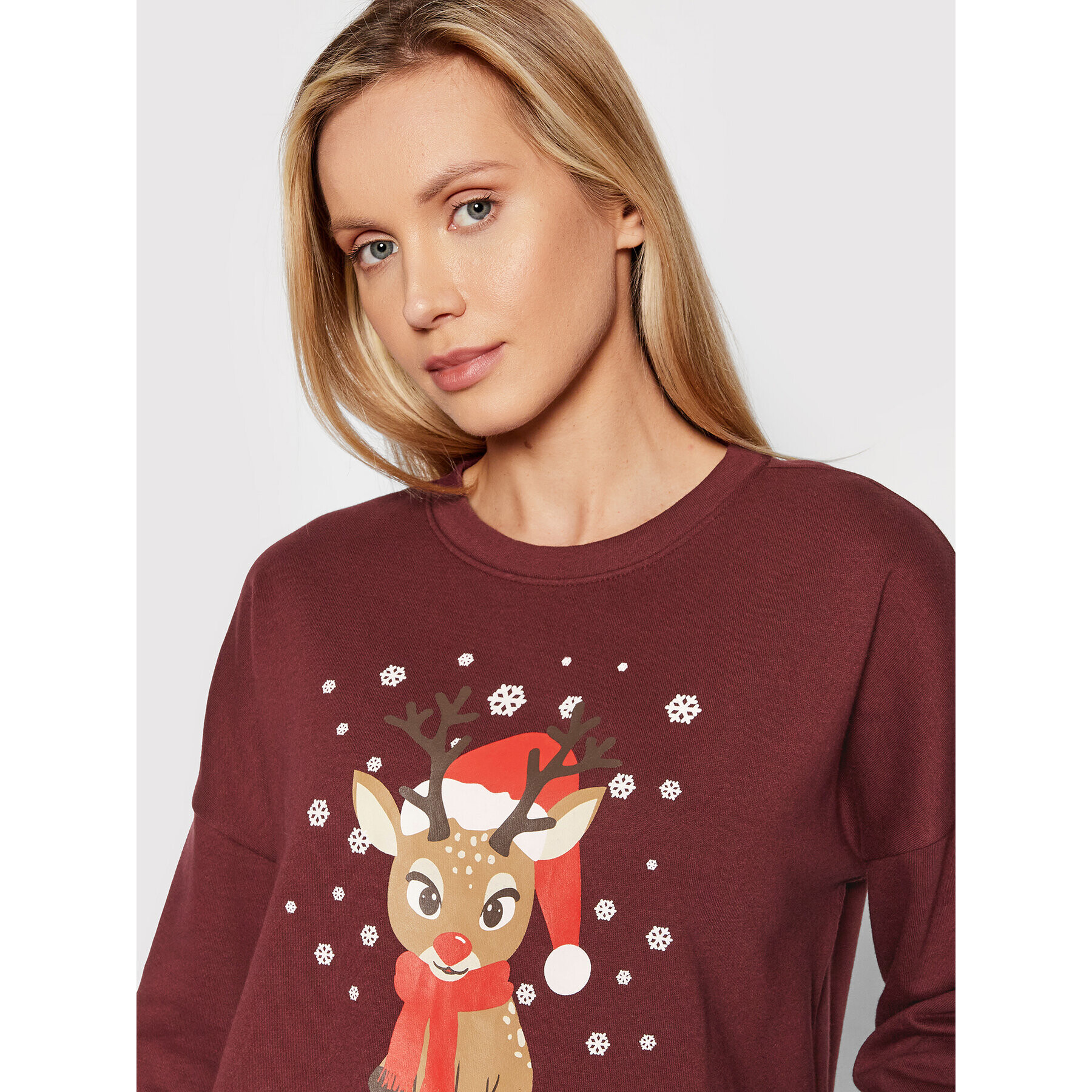 Vero Moda Суитшърт Reindeer 10262925 Бордо Relaxed Fit - Pepit.bg