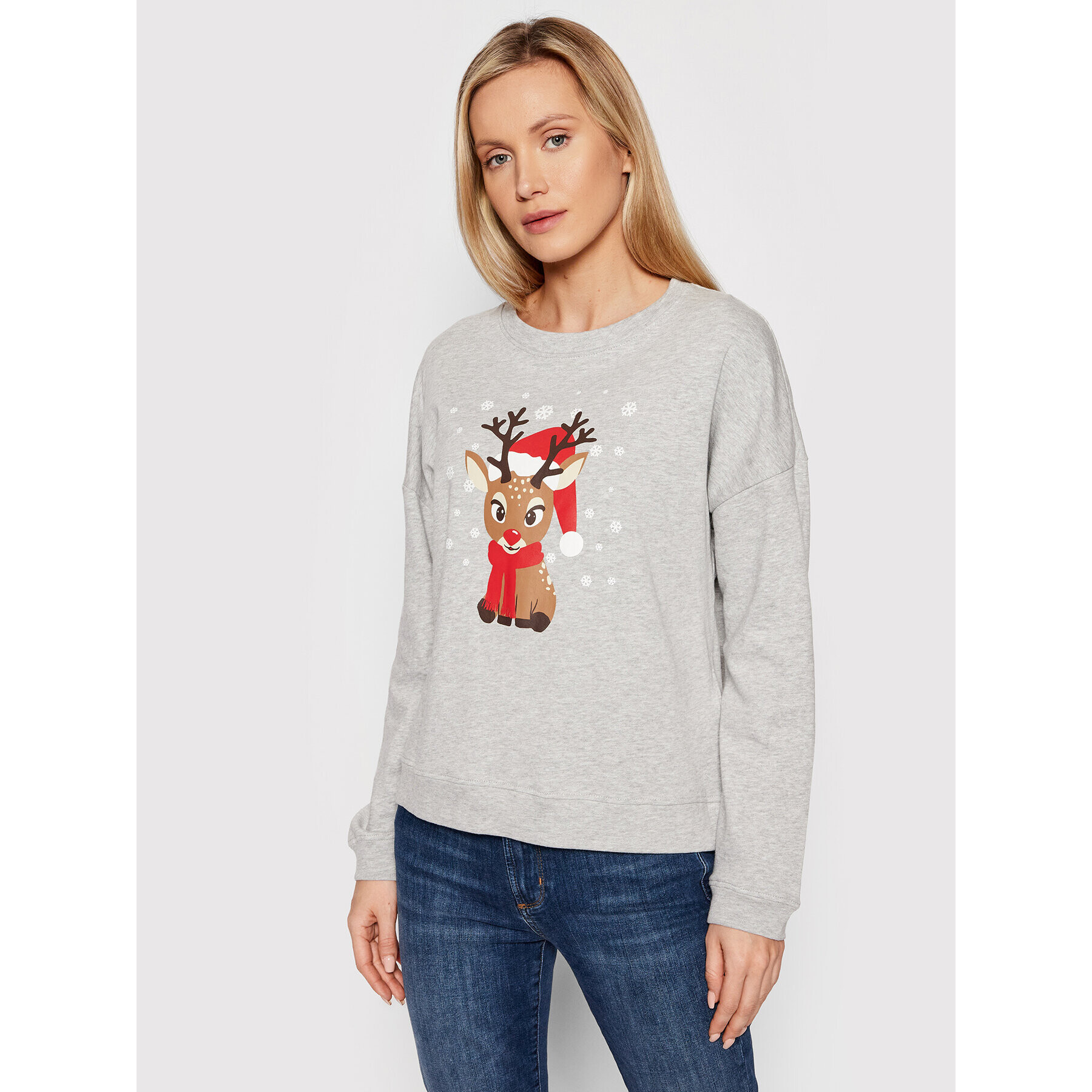 Vero Moda Суитшърт Reindeer 10262925 Сив Relaxed Fit - Pepit.bg