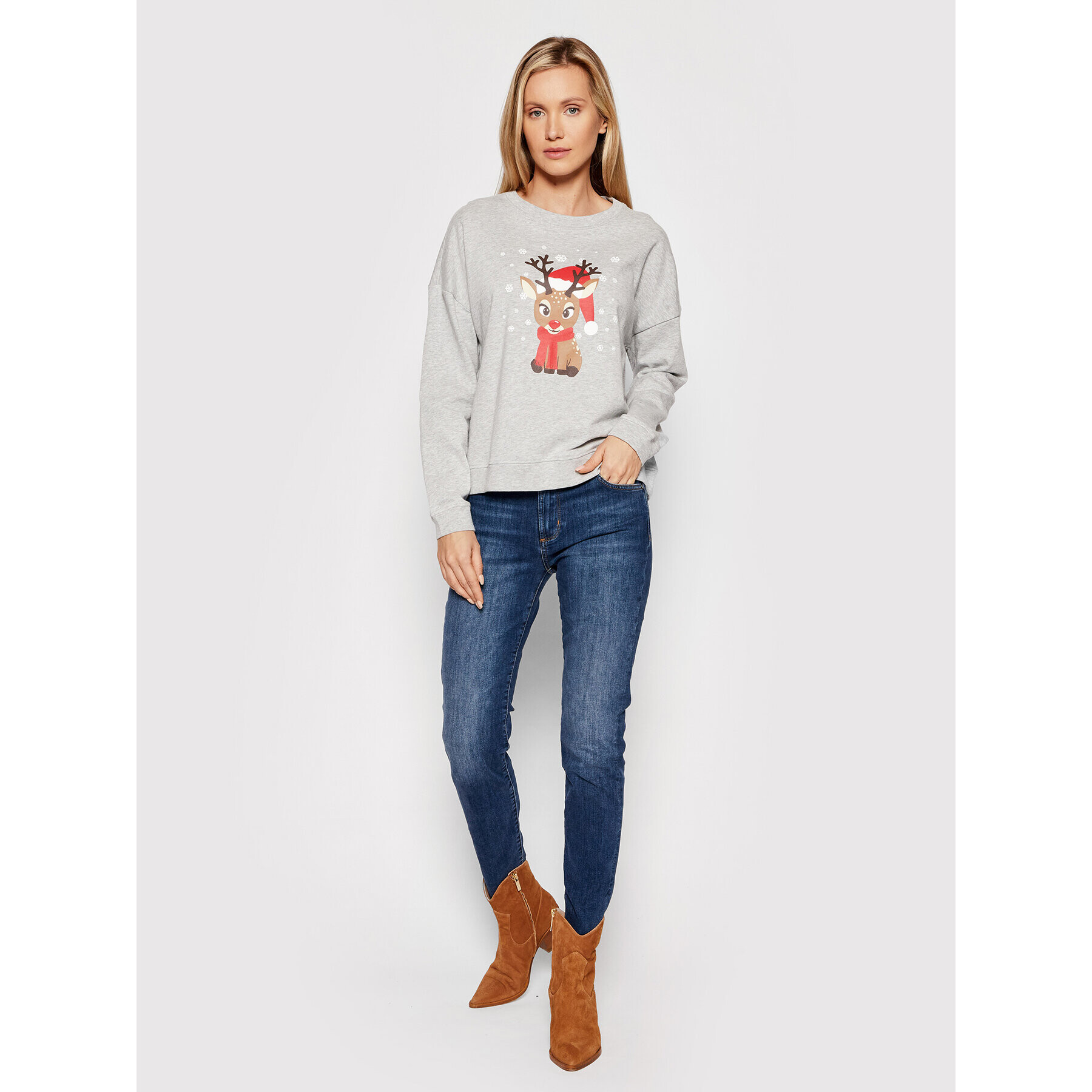 Vero Moda Суитшърт Reindeer 10262925 Сив Relaxed Fit - Pepit.bg