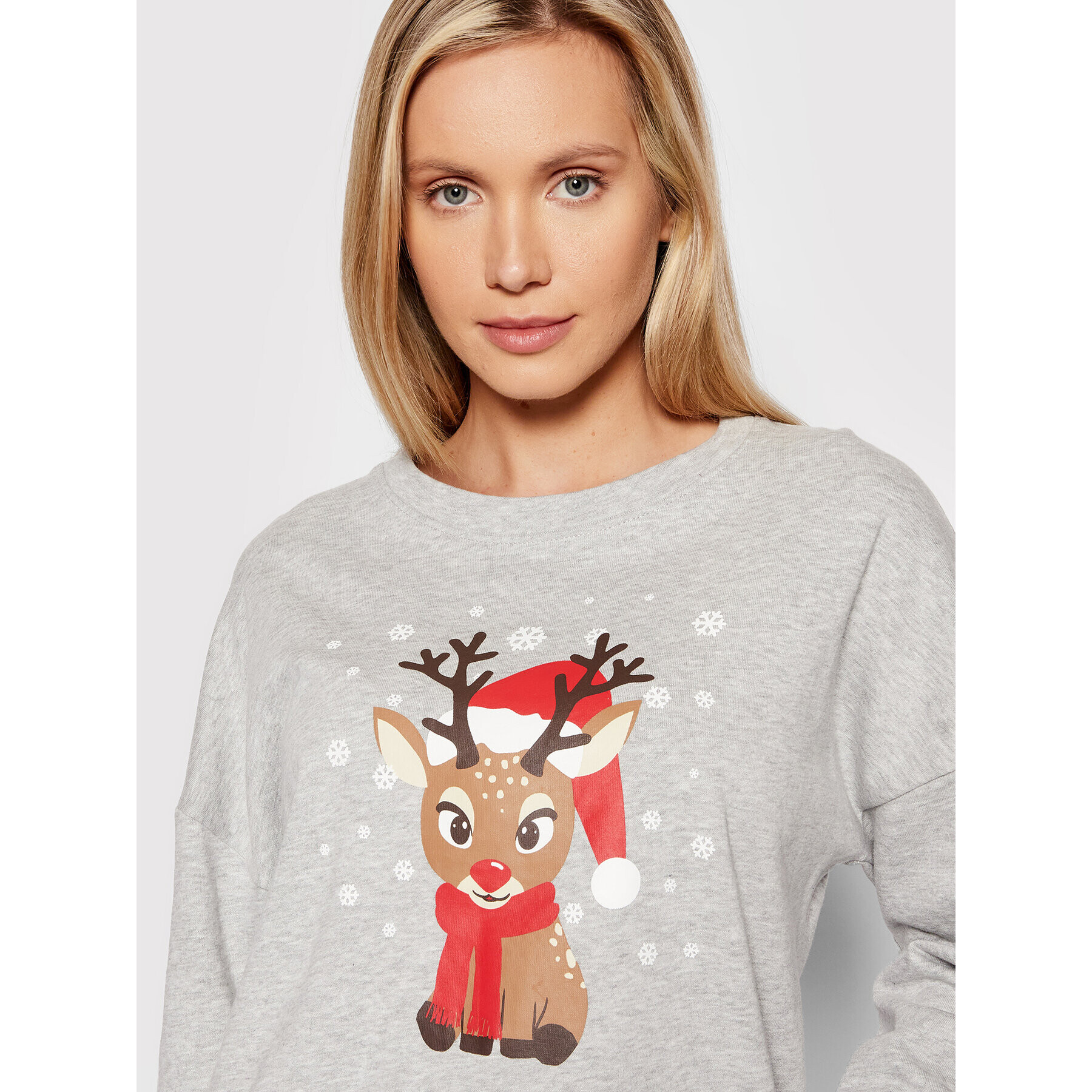 Vero Moda Суитшърт Reindeer 10262925 Сив Relaxed Fit - Pepit.bg